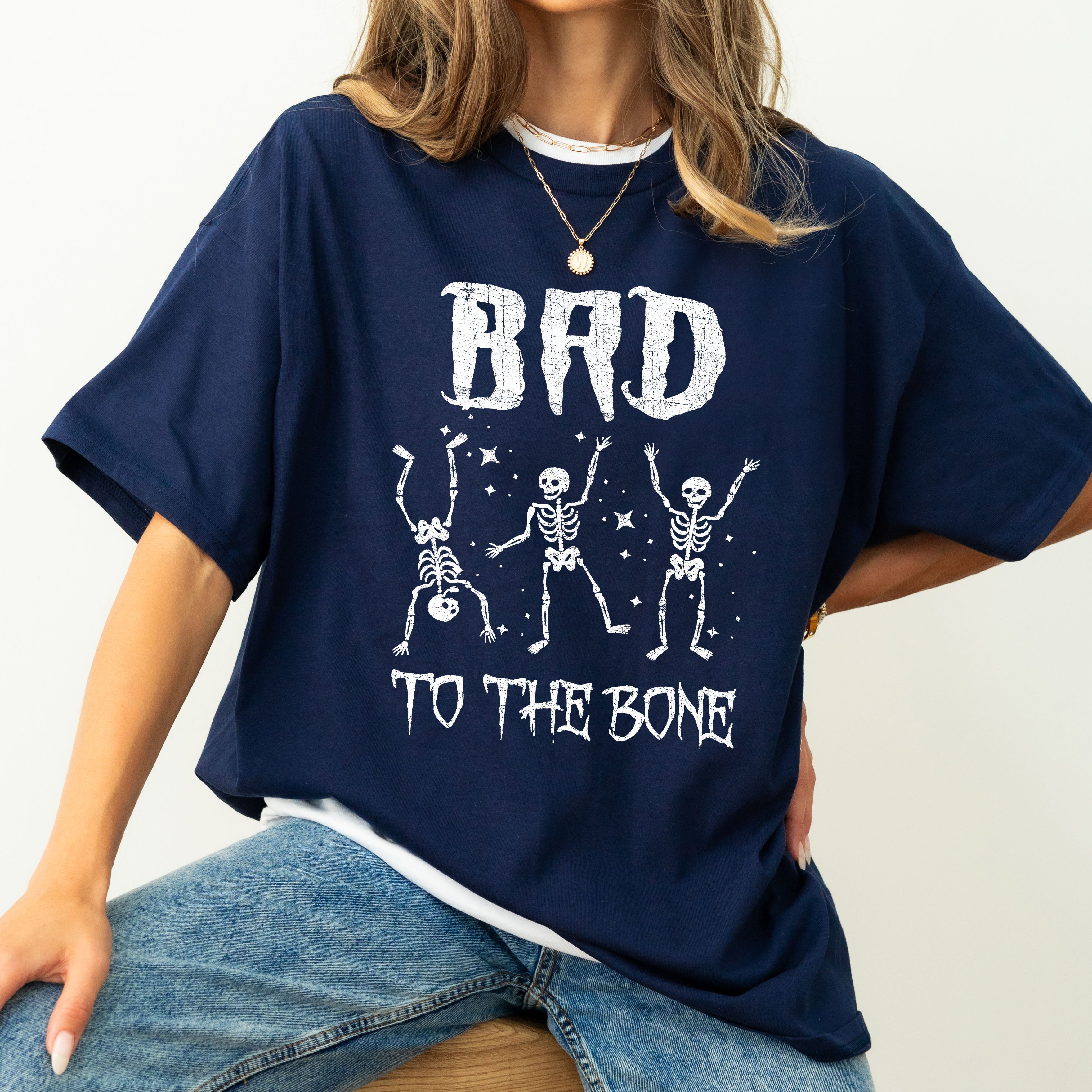 Bad To The Bone, Funny Skeleton, Retro, Aesthetic, Vintage, Comfort Colors Tshirt
