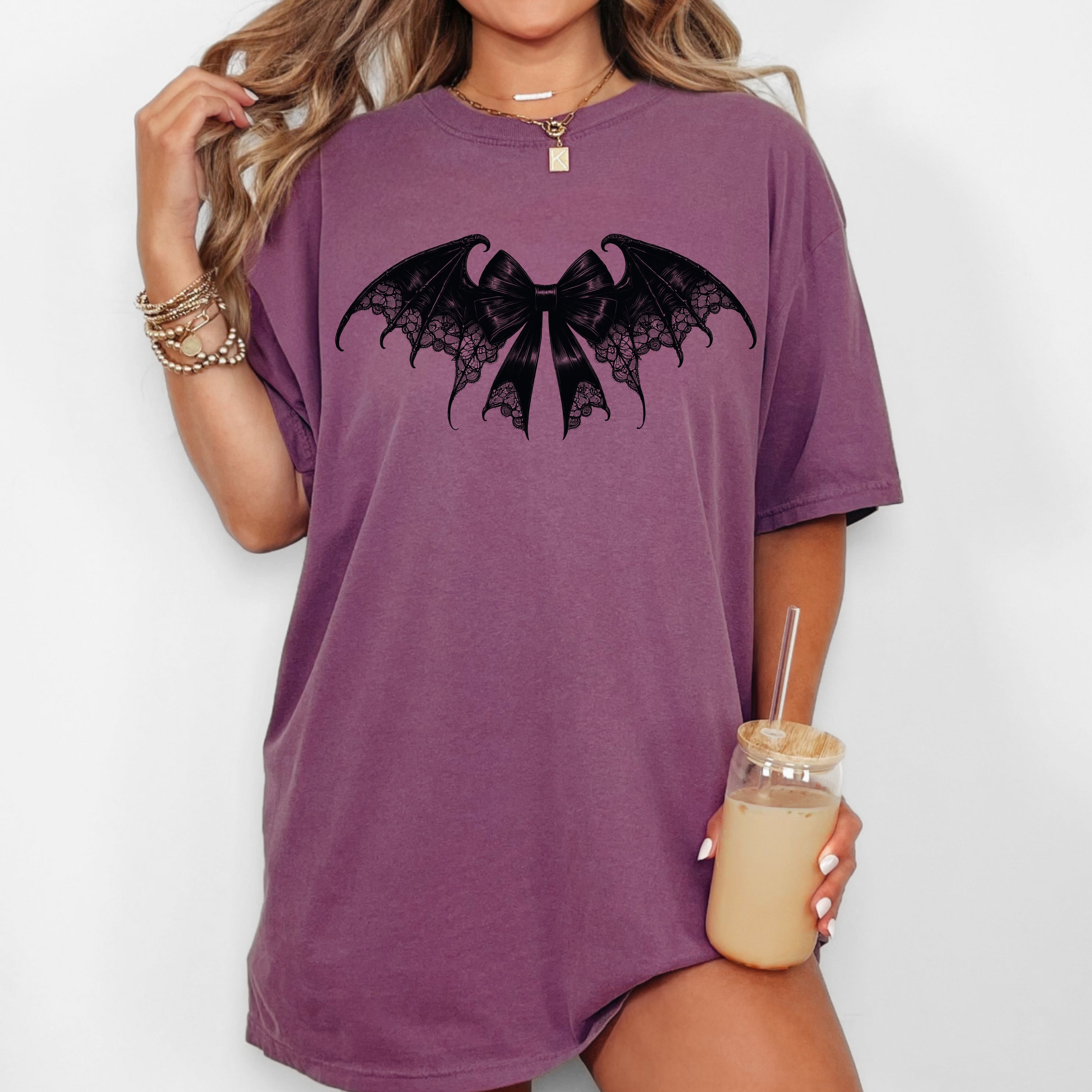 Bat Wings, Vintage Ribbon, Ghost, Western, Witch, Aesthetic, Meme, Halloween, Costume, Tshirt Comfort Colors T-Shirt