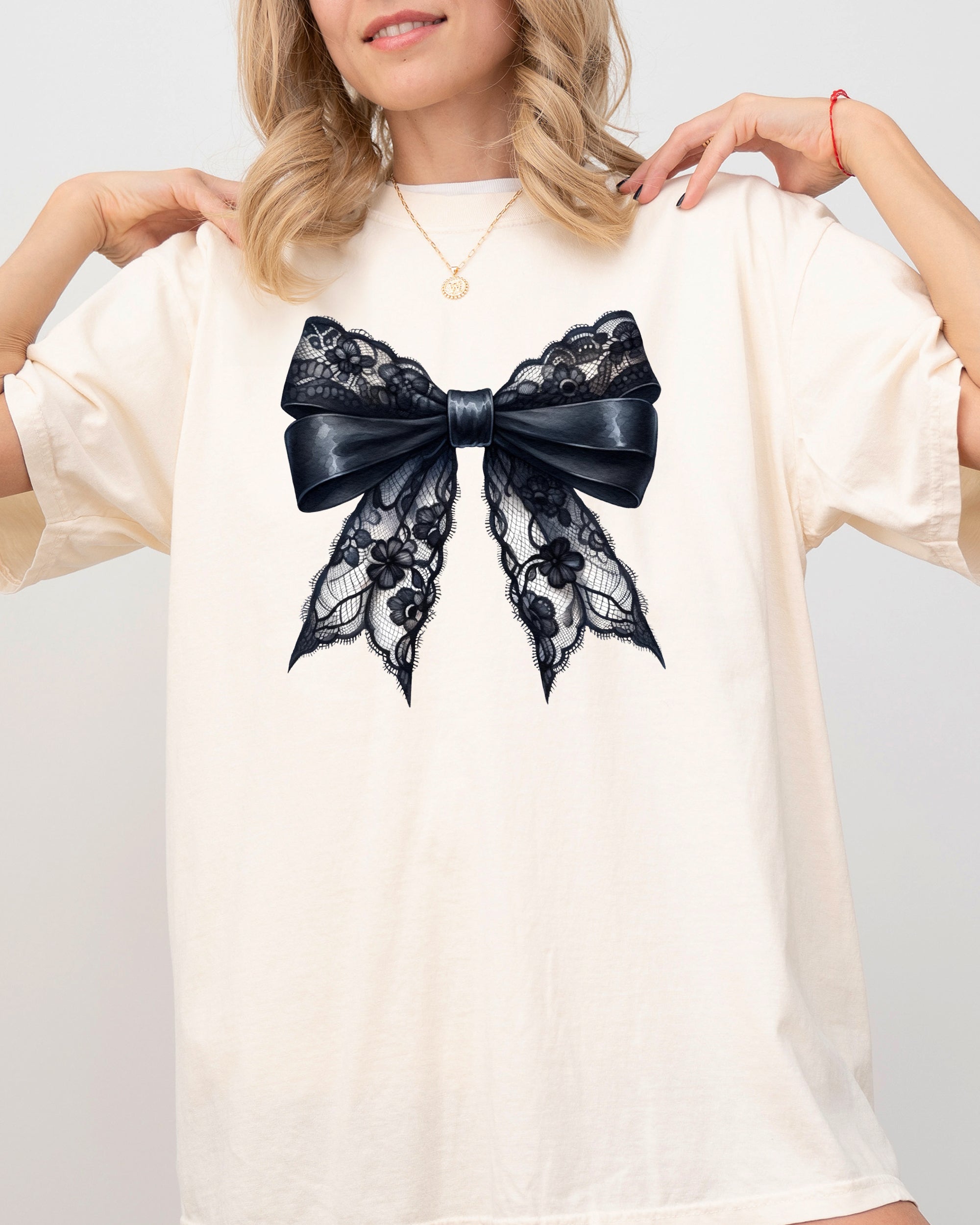 Black Bow, Ribbon, Vintage, Skeleton, Ghost, Vintage, Western, Witch, Aesthetic, Meme, Halloween, Costume, Tshirt Comfort Colors T-Shirt