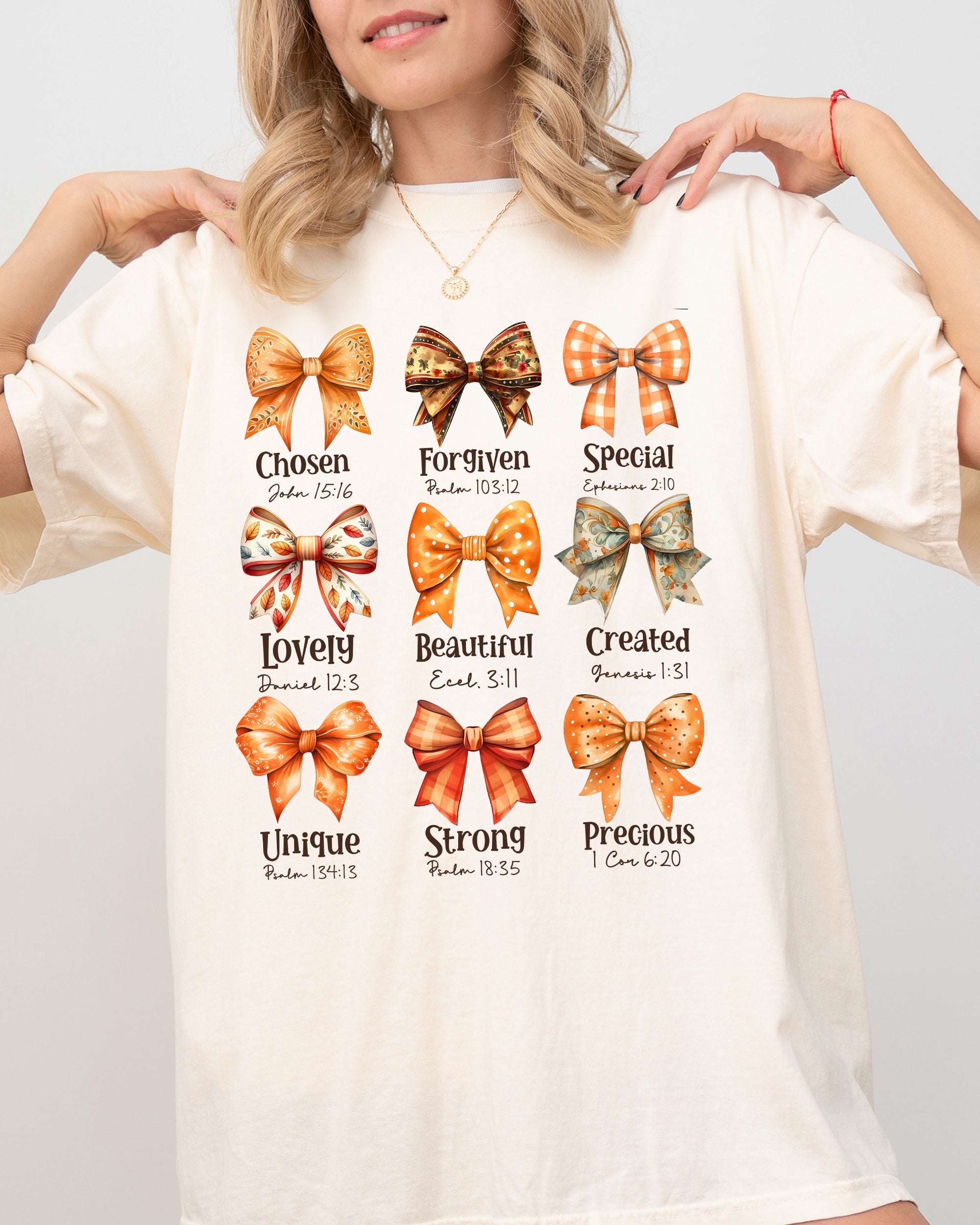 Bible Verse, Bow, Ribbon, Christian, Fall, Western, Witch, Aesthetic, Meme, Halloween, Costume, Tshirt Comfort Colors T-Shirt