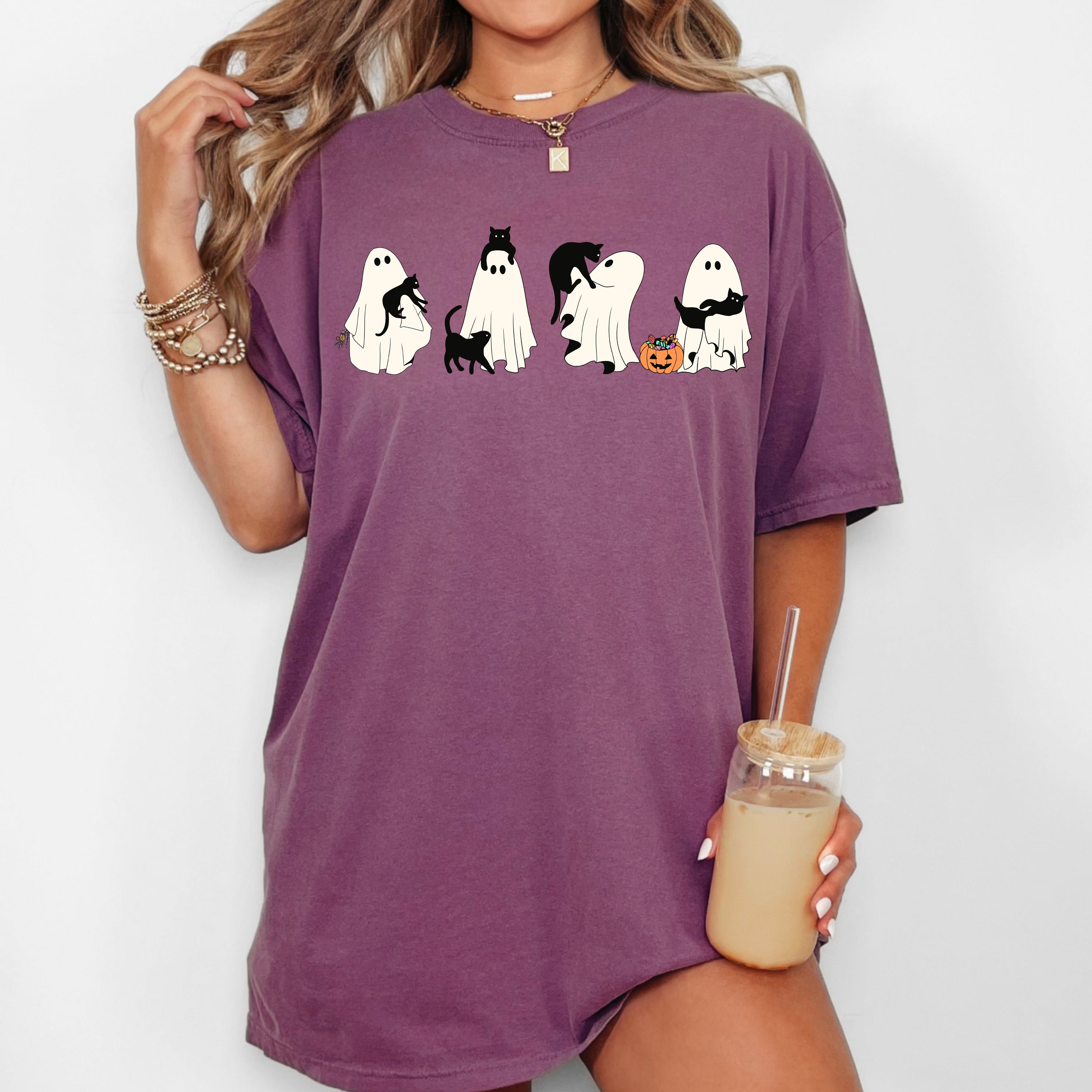 Black Cat, Ghost, Skeleton, Vintage, Western, Witch, Aesthetic, Meme, Halloween, Costume, Tshirt Comfort Colors T-Shirt