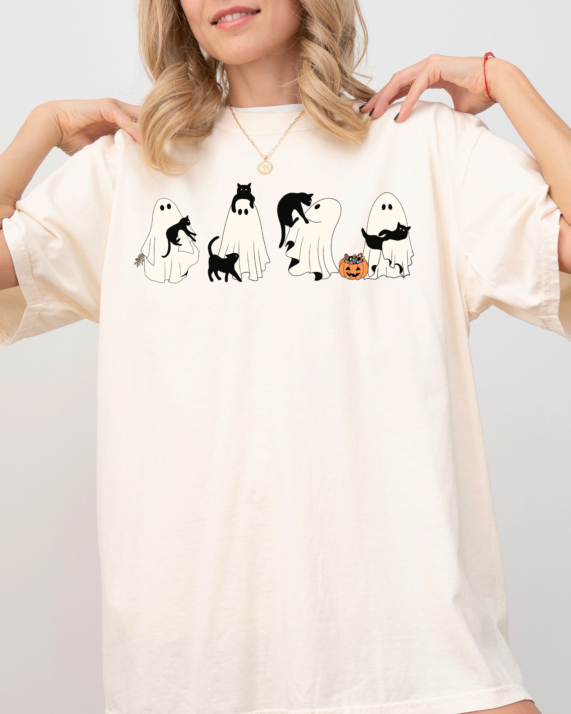 Black Cat, Ghost, Skeleton, Vintage, Western, Witch, Aesthetic, Meme, Halloween, Costume, Tshirt Comfort Colors T-Shirt