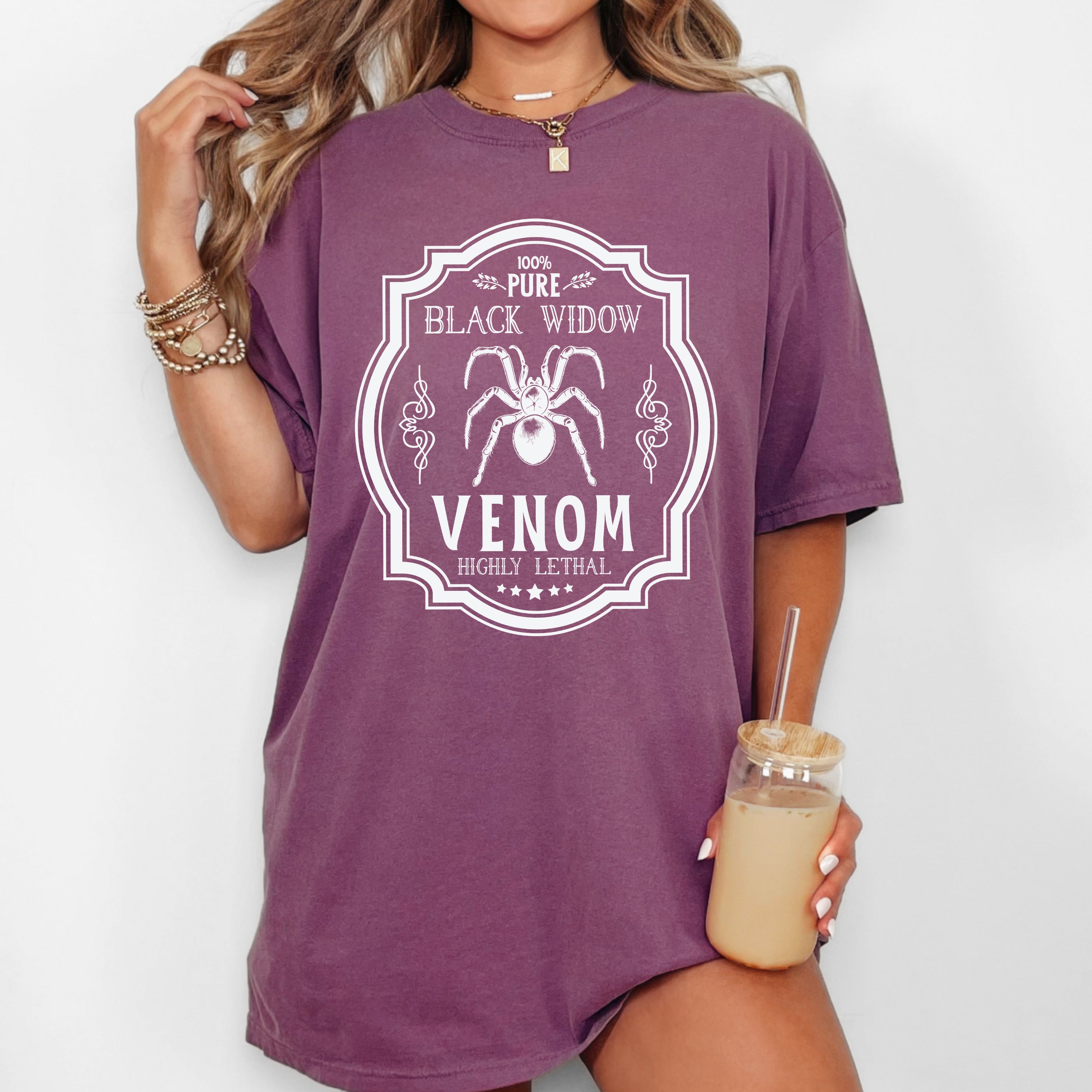 Black Widow, Vintage, Western, Witch, Aesthetic, Meme, Halloween, Costume, Tshirt Comfort Colors T-Shirt