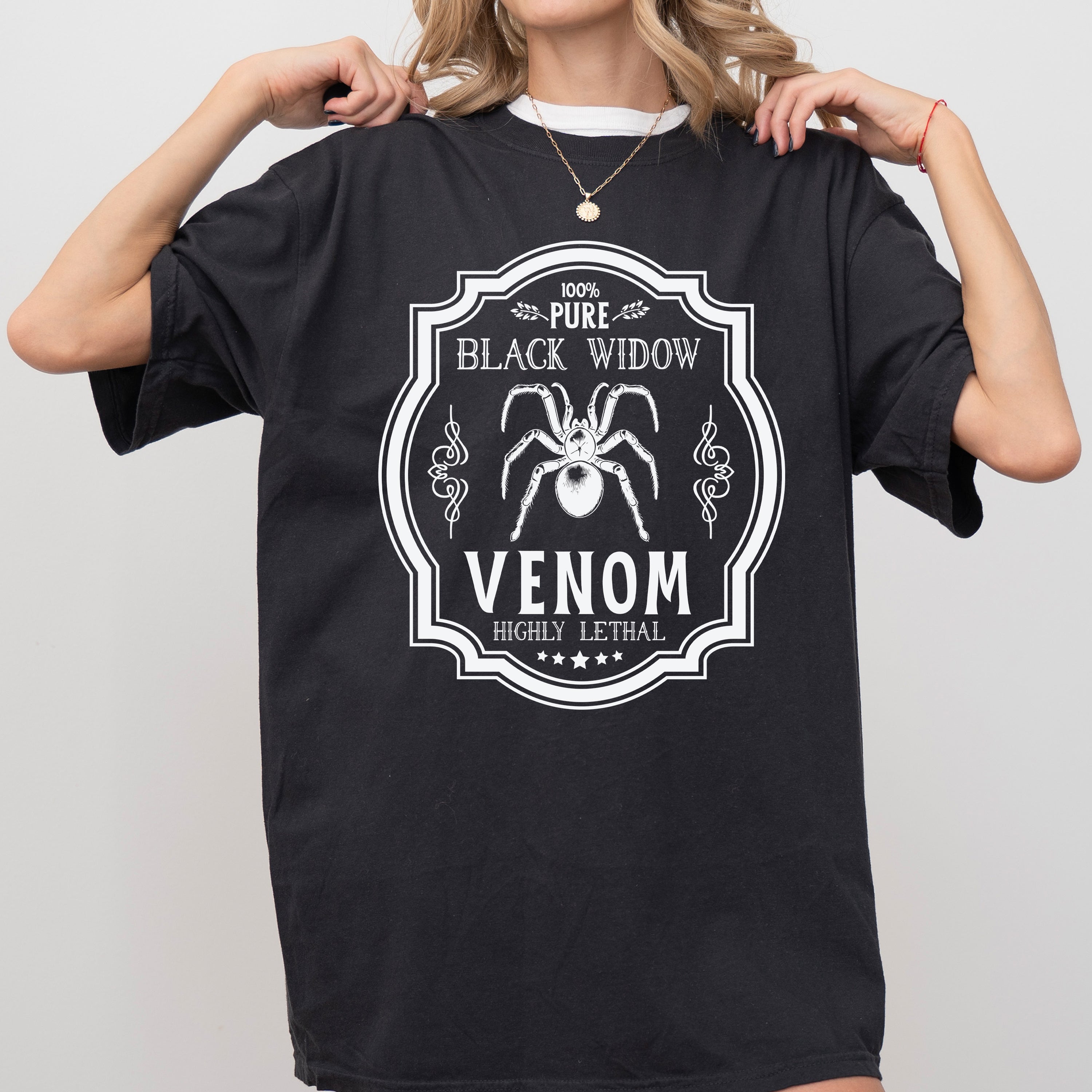 Black Widow, Vintage, Western, Witch, Aesthetic, Meme, Halloween, Costume, Tshirt Comfort Colors T-Shirt