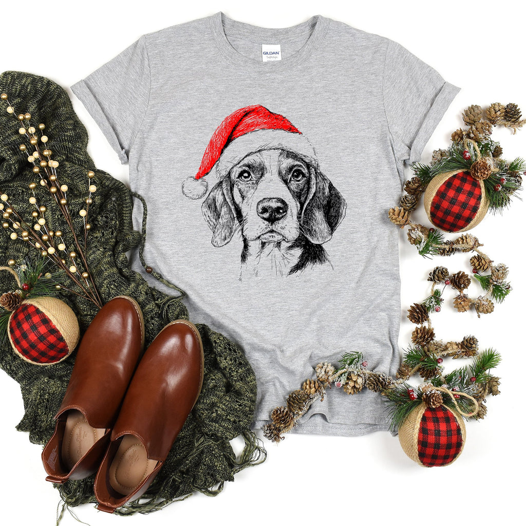 Beagle, Santa, Dog, Christmas, Dog Lover, Pet, T-Shirt Comfort Colors T-Shirt