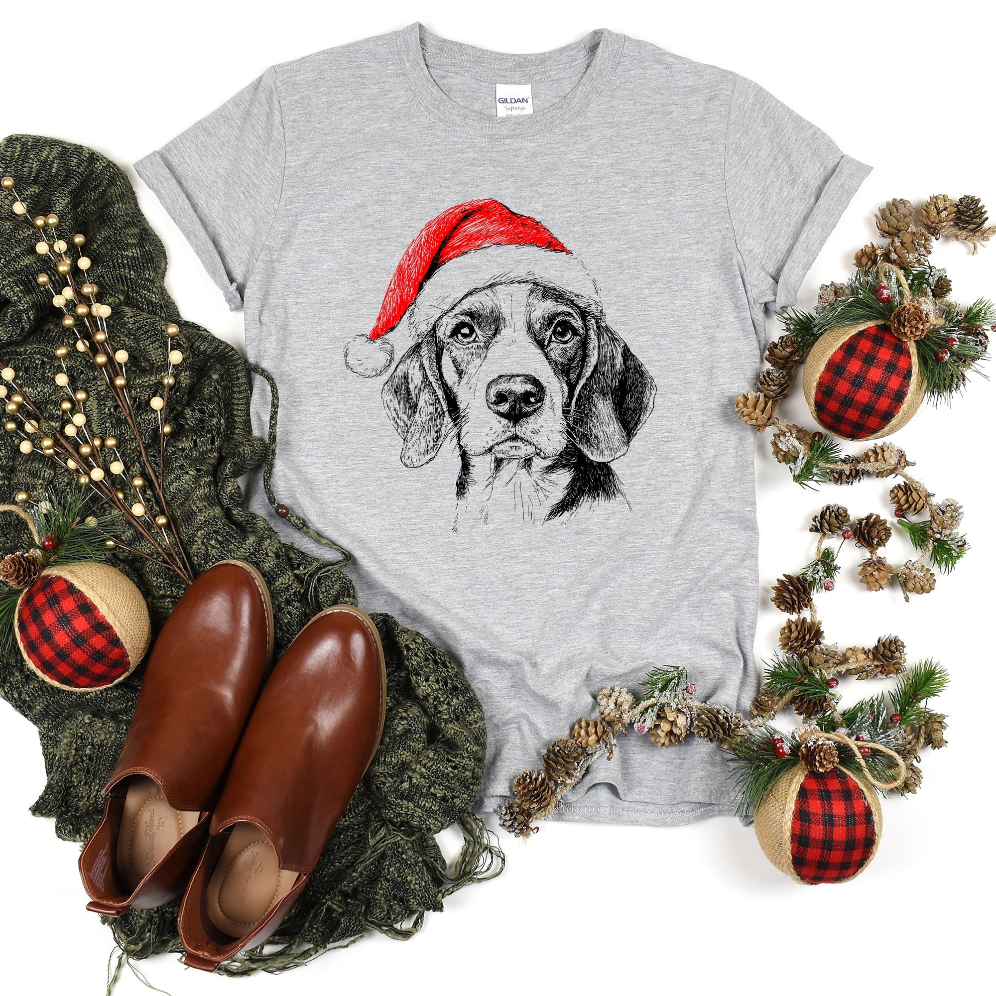 Beagle, Santa, Dog, Christmas, Dog Lover, Pet, T-Shirt Comfort Colors T-Shirt