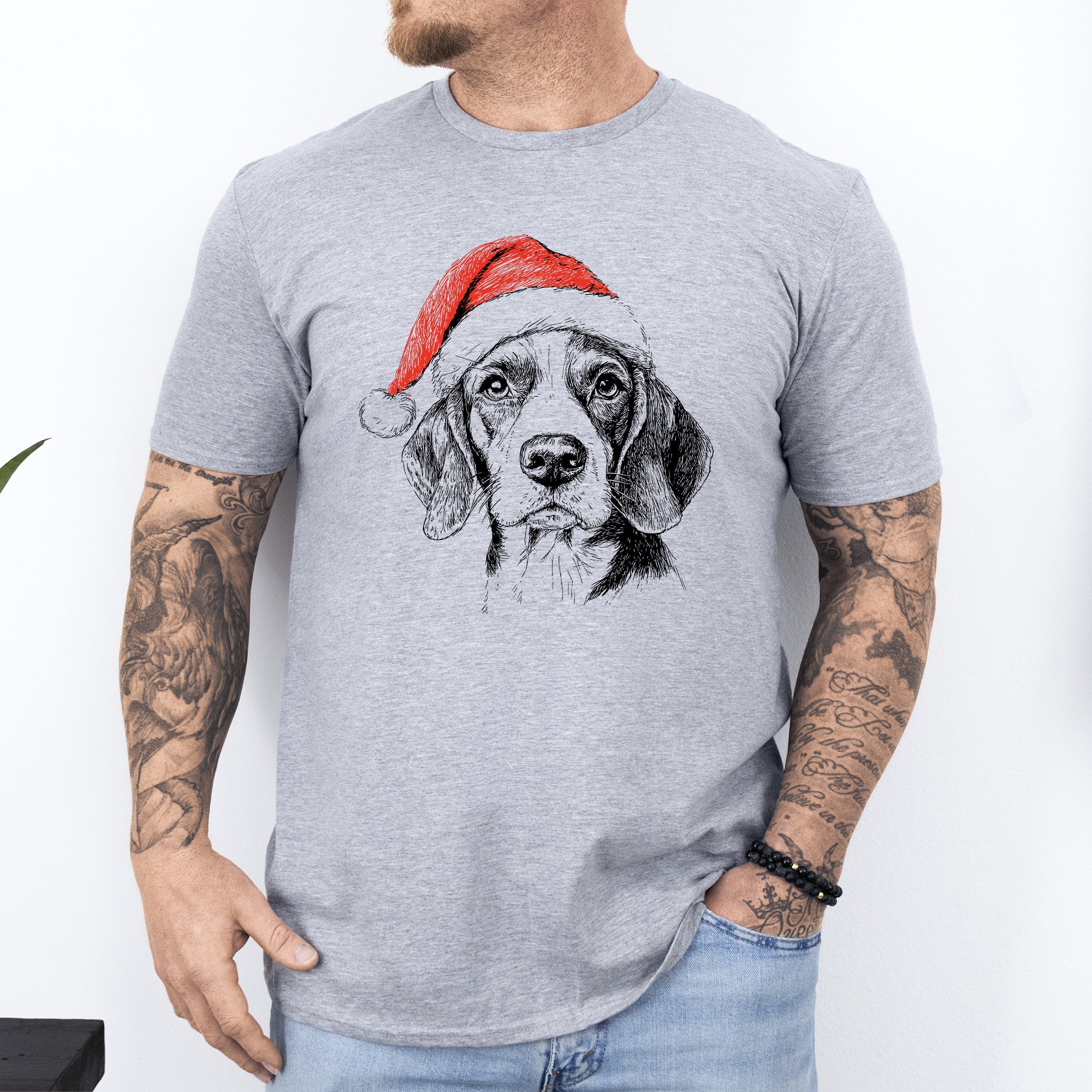 Beagle, Santa, Dog, Christmas, Dog Lover, Pet, T-Shirt Comfort Colors T-Shirt