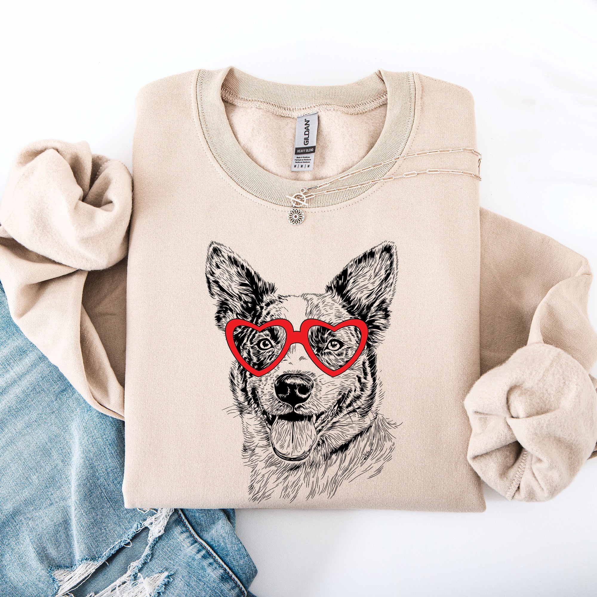 Australian Cattle, Blue Heeler, Pet, Dog Breed, Valentine's Sweatshirt