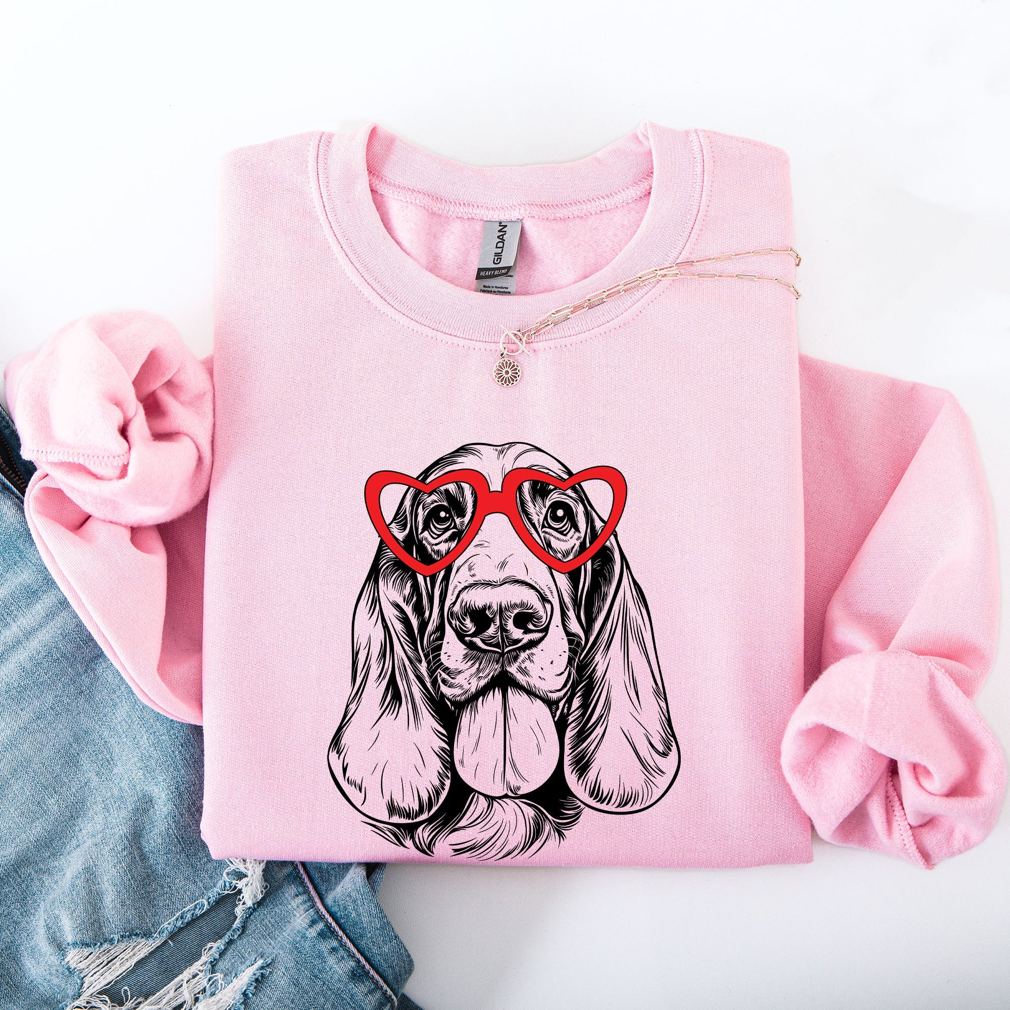 Basset Hound, Pet, Dog Breed, Valentine's Sweatshirt