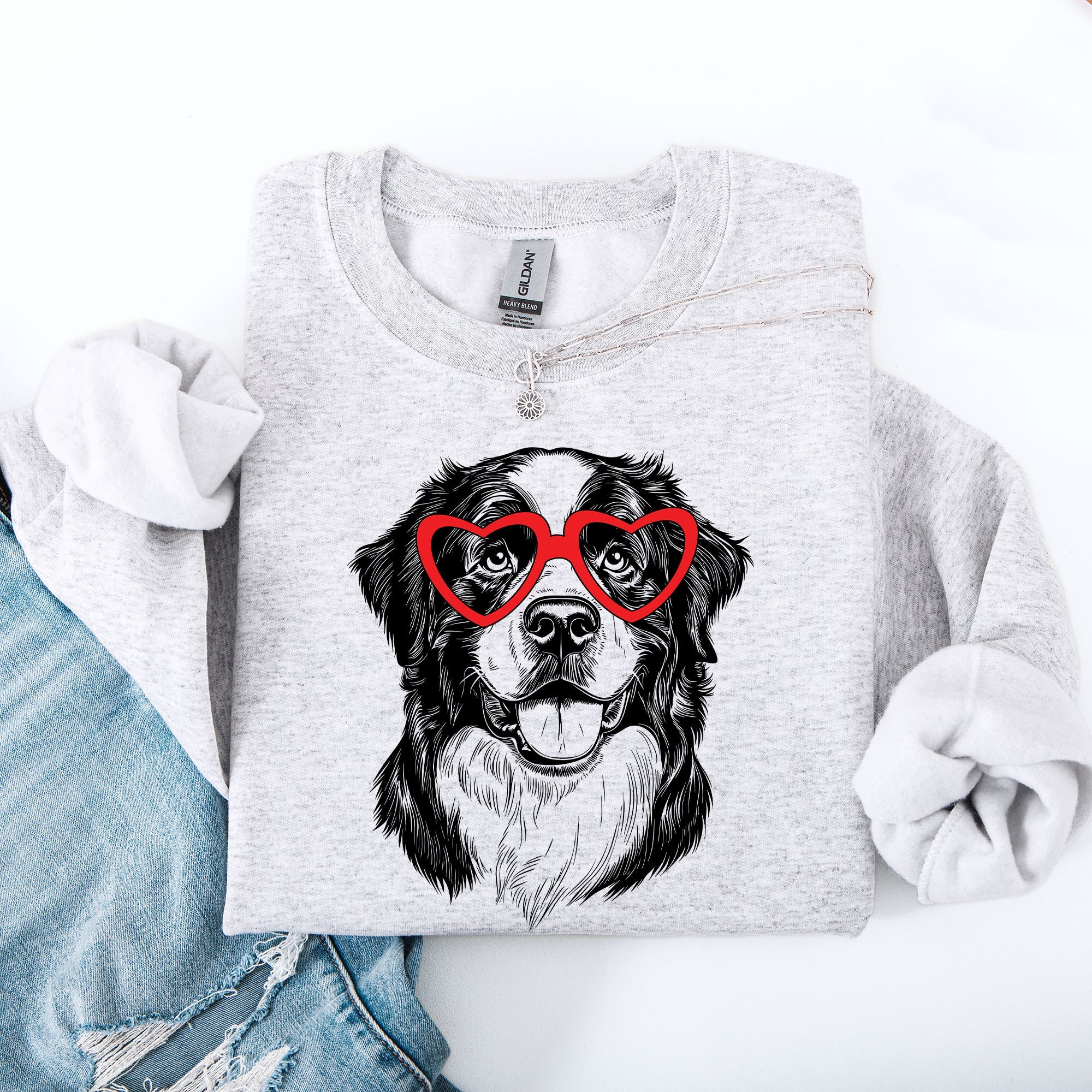 Bernese Mountain, Pet, Dog Breed, Valentine's Sweatshirt