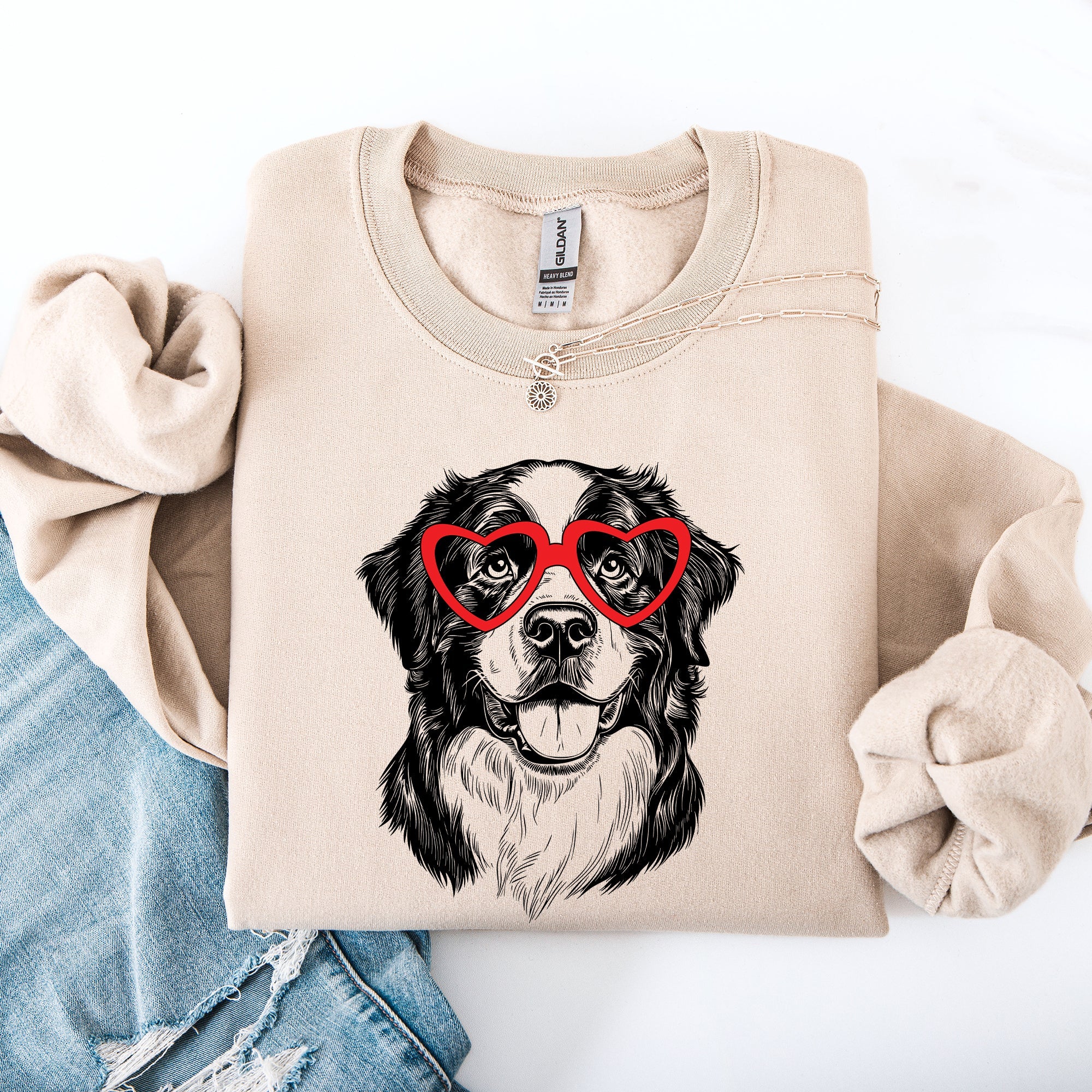 Bernese Mountain, Pet, Dog Breed, Valentine's Sweatshirt
