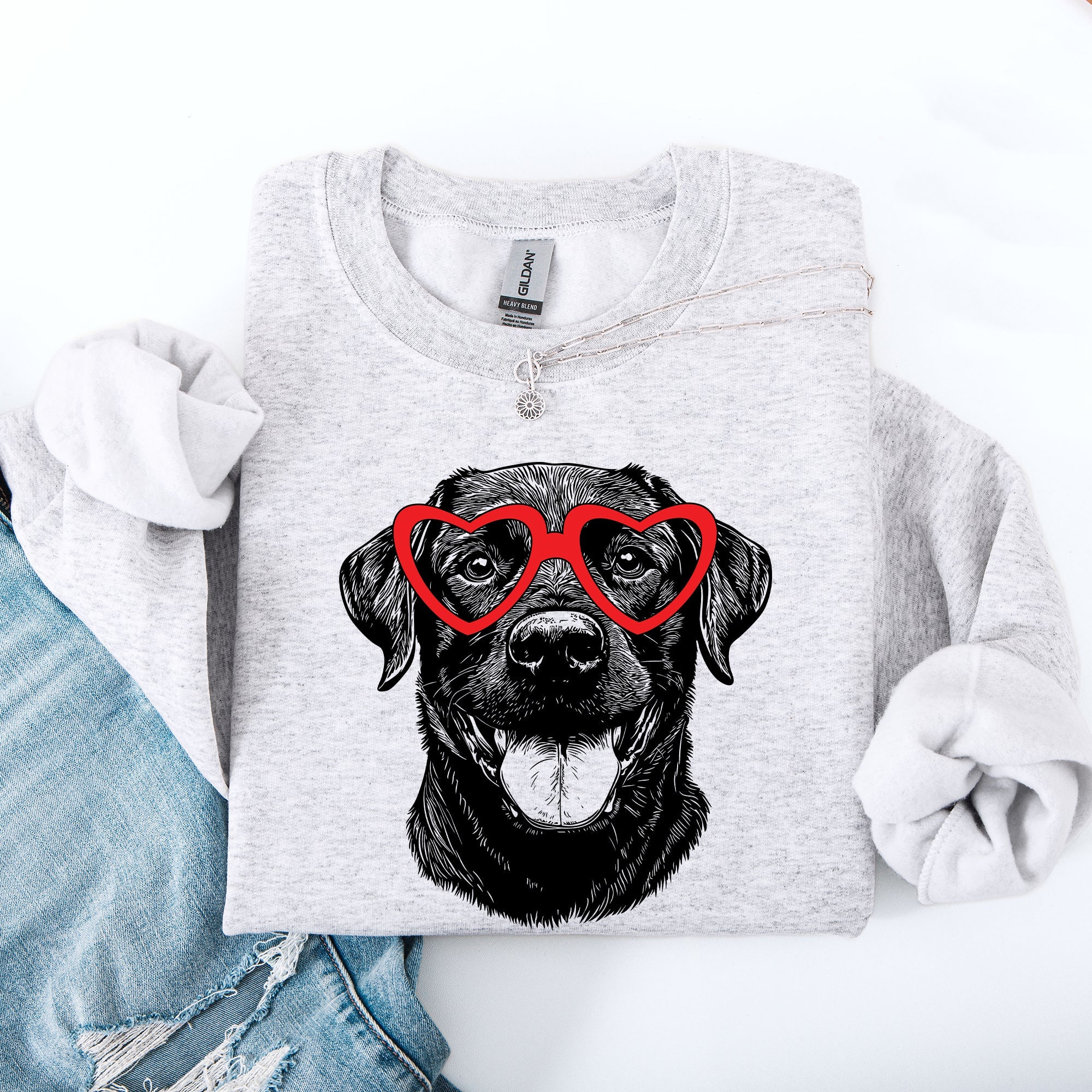 Black Lab, Labrador, Pet, Dog Breed, Valentine's Sweatshirt
