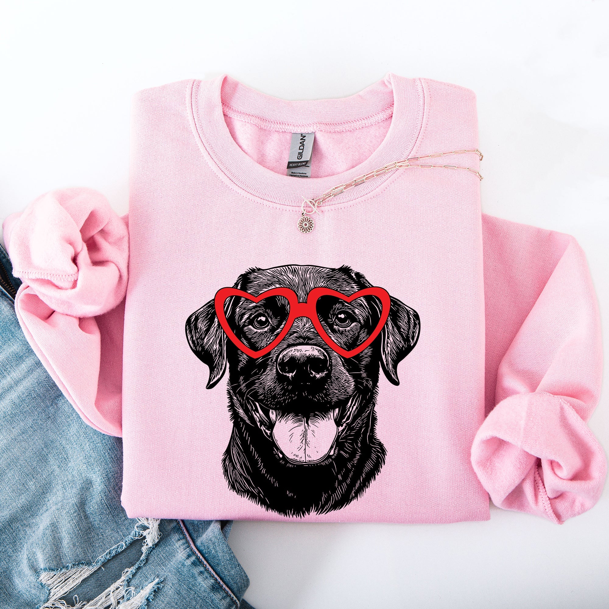 Black Lab, Labrador, Pet, Dog Breed, Valentine's Sweatshirt