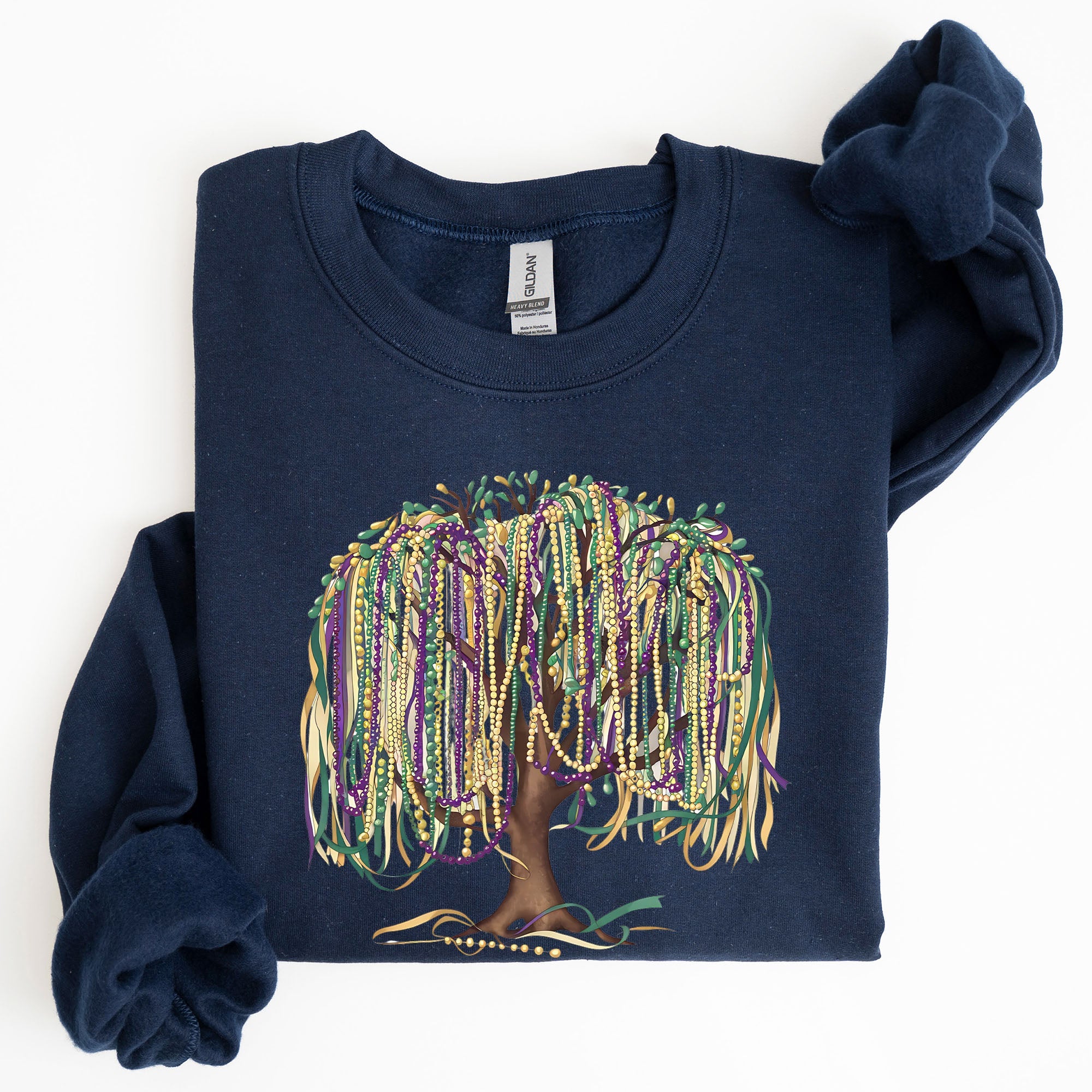 Bead Tree, Mardi Gras, Coquette, Carnival, Fleur de Lis, Fat Tuesday, Parade Sweatshirt