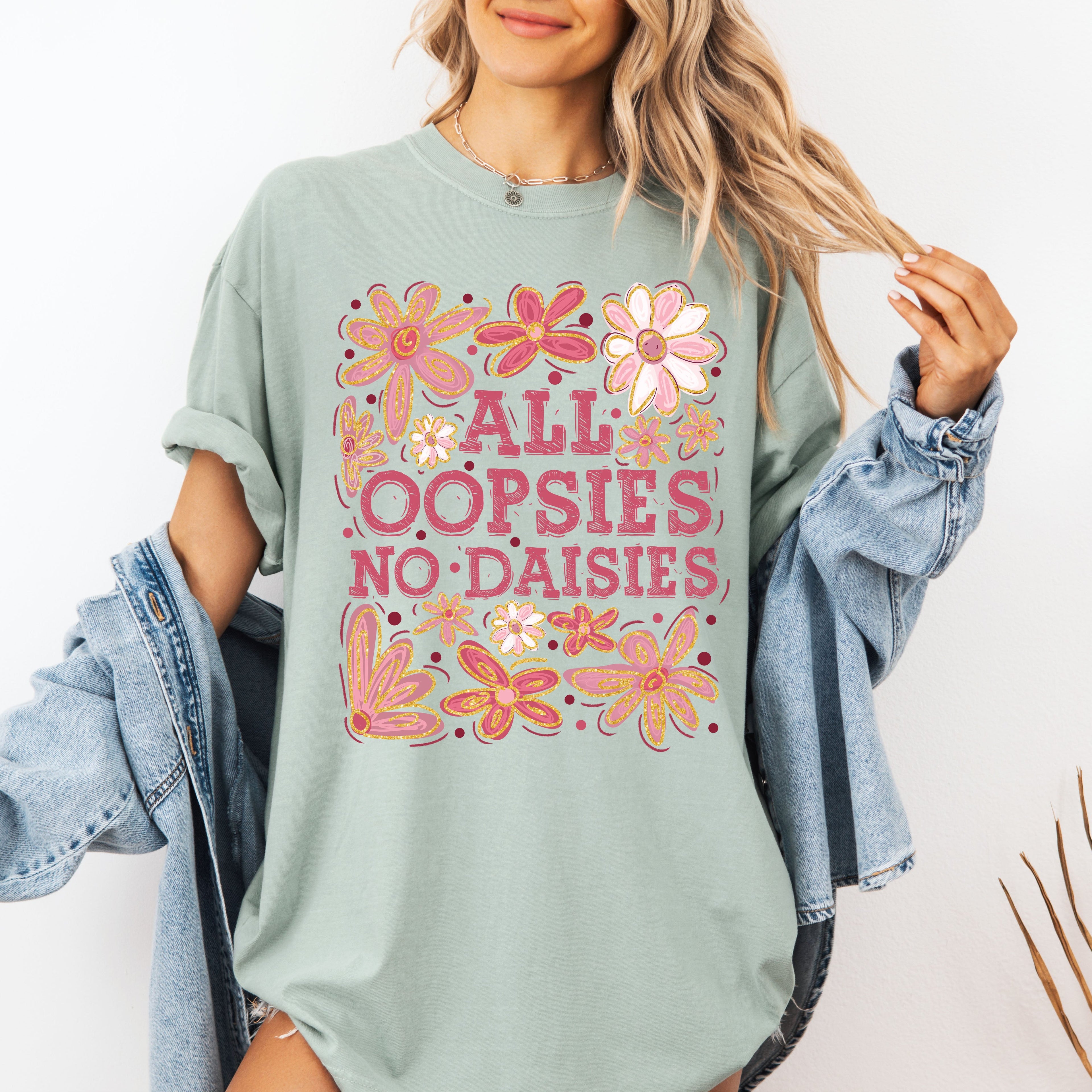 All Oopsies No Daisies, Vintage, Floral, Boho Tshirt Comfort Colors T-Shirt