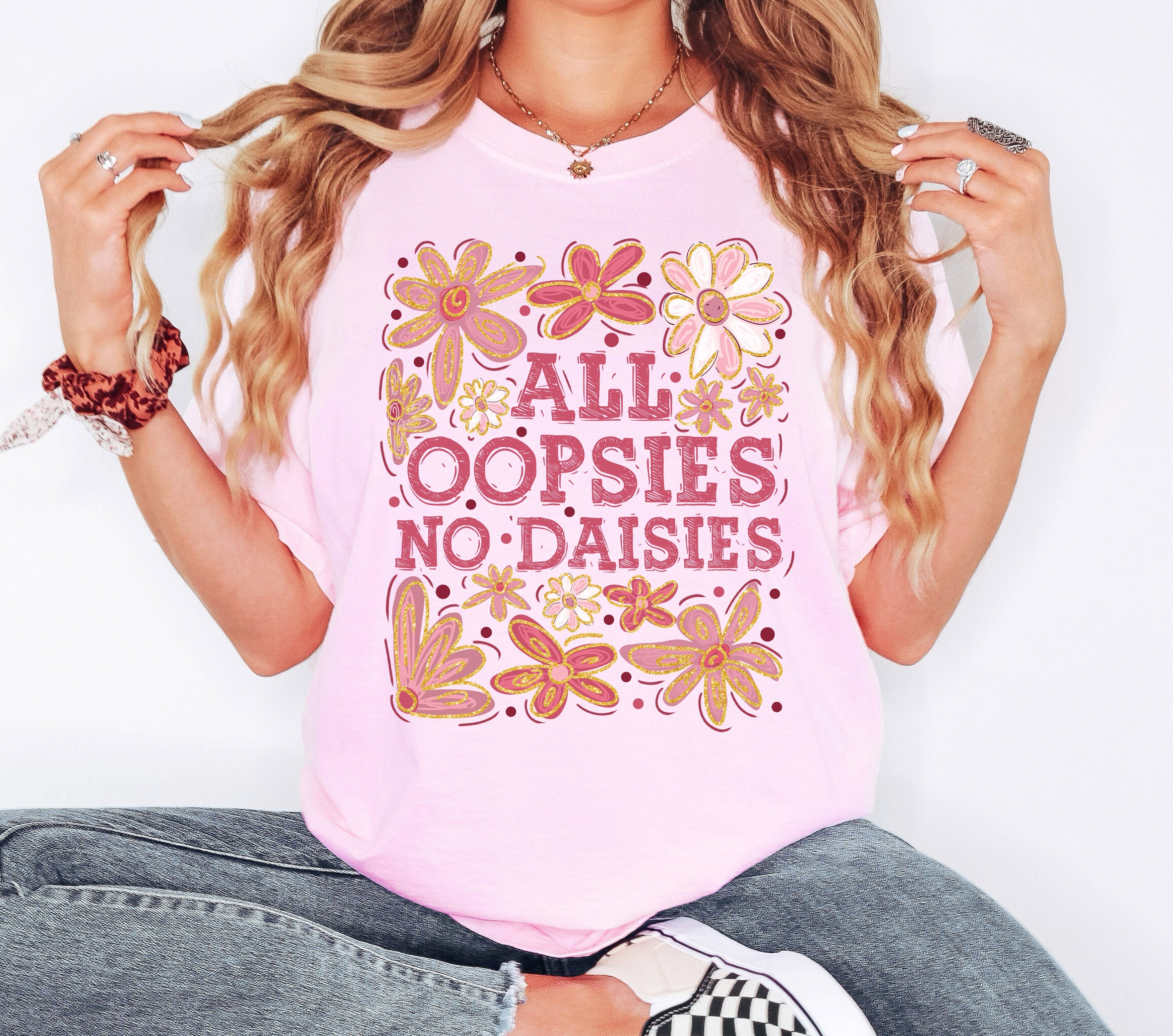 All Oopsies No Daisies, Vintage, Floral, Boho Tshirt Comfort Colors T-Shirt