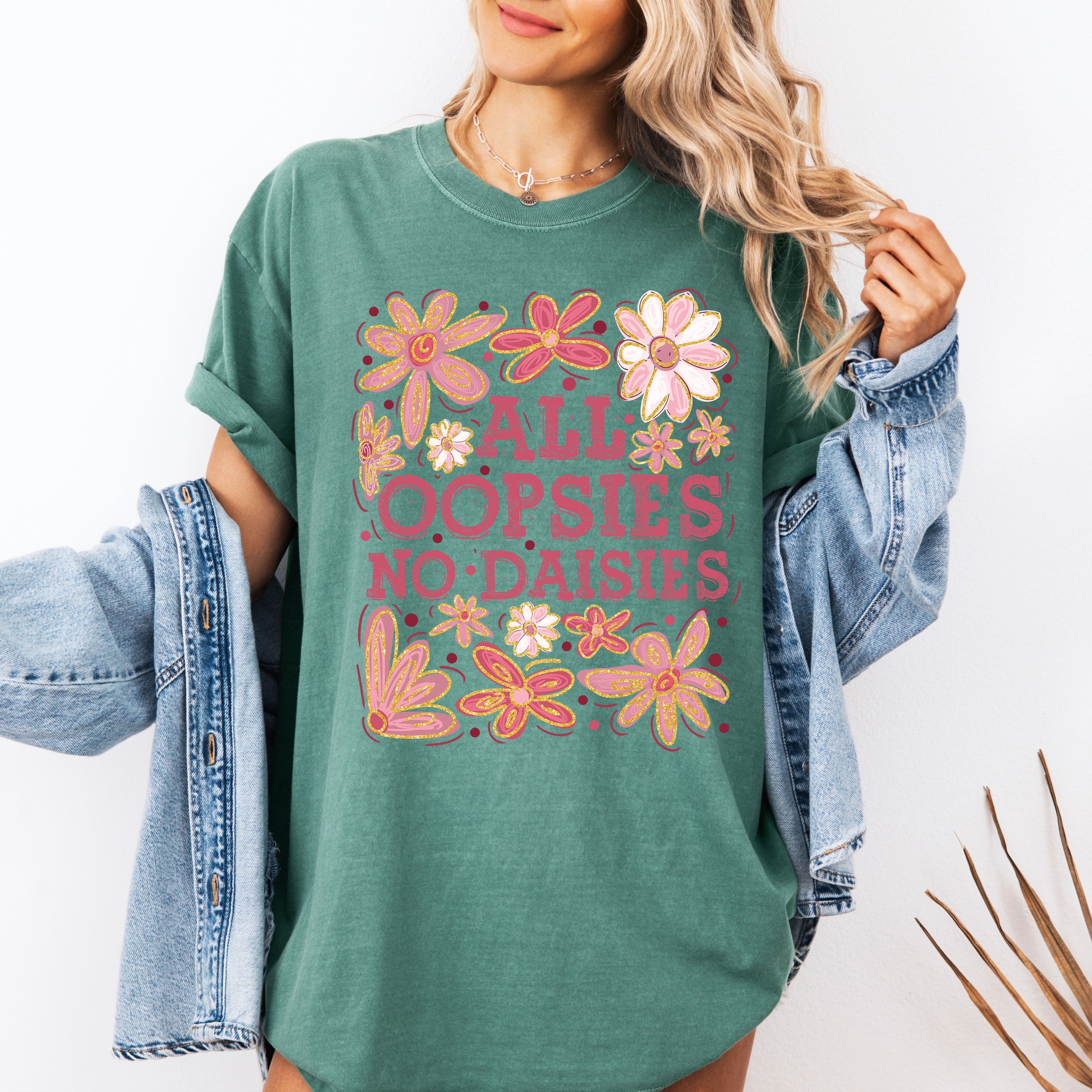 All Oopsies No Daisies, Vintage, Floral, Boho Tshirt Comfort Colors T-Shirt
