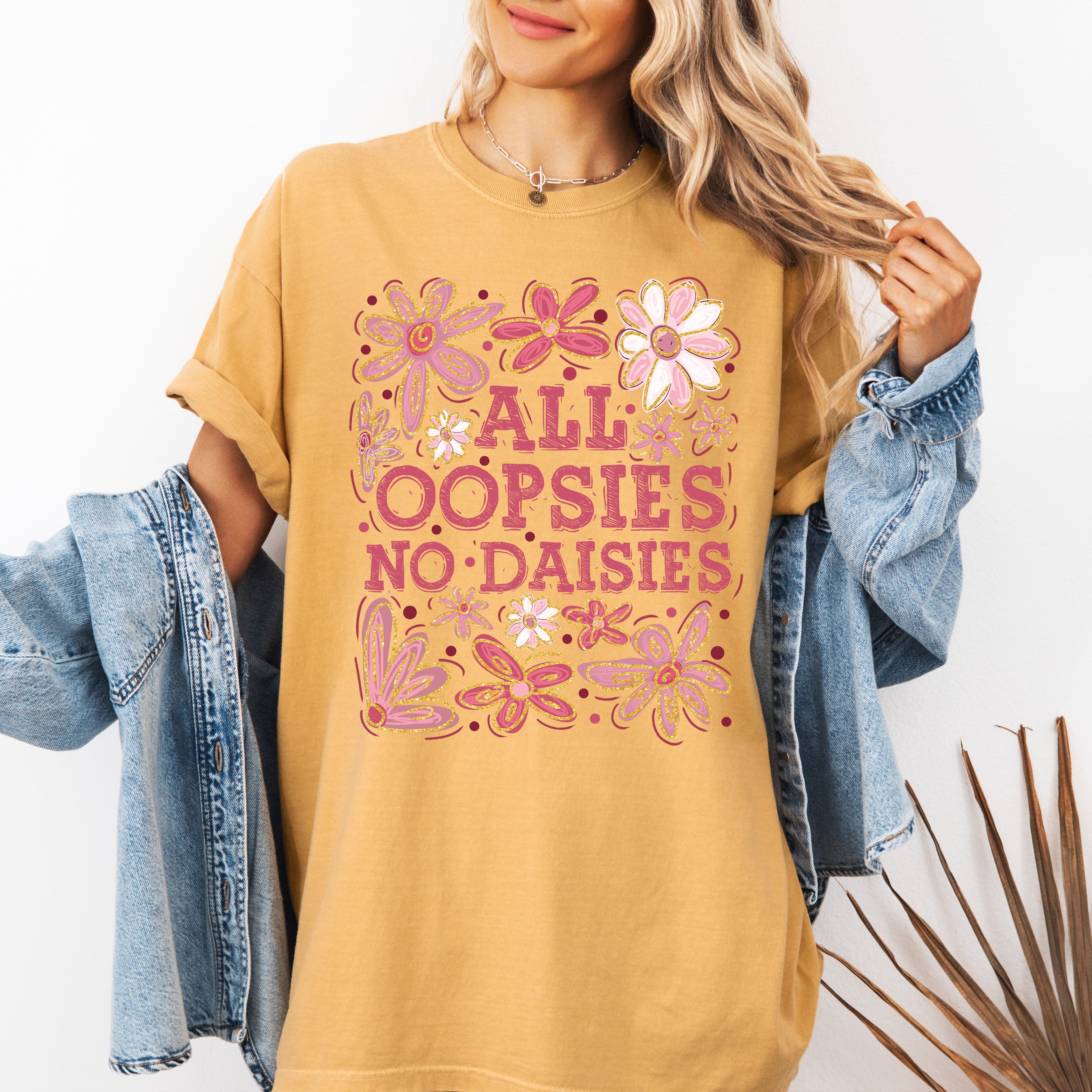 All Oopsies No Daisies, Vintage, Floral, Boho Tshirt Comfort Colors T-Shirt