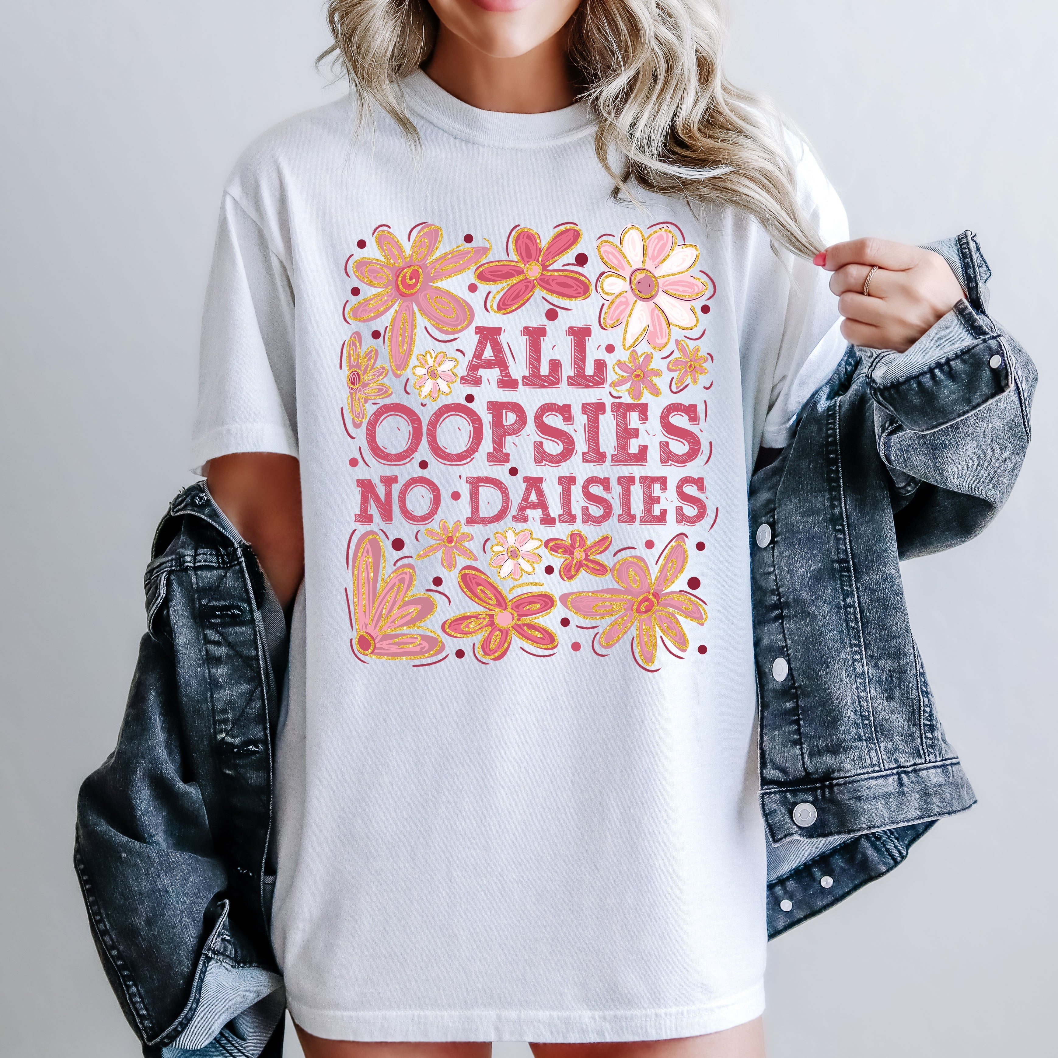 All Oopsies No Daisies, Vintage, Floral, Boho Tshirt Comfort Colors T-Shirt