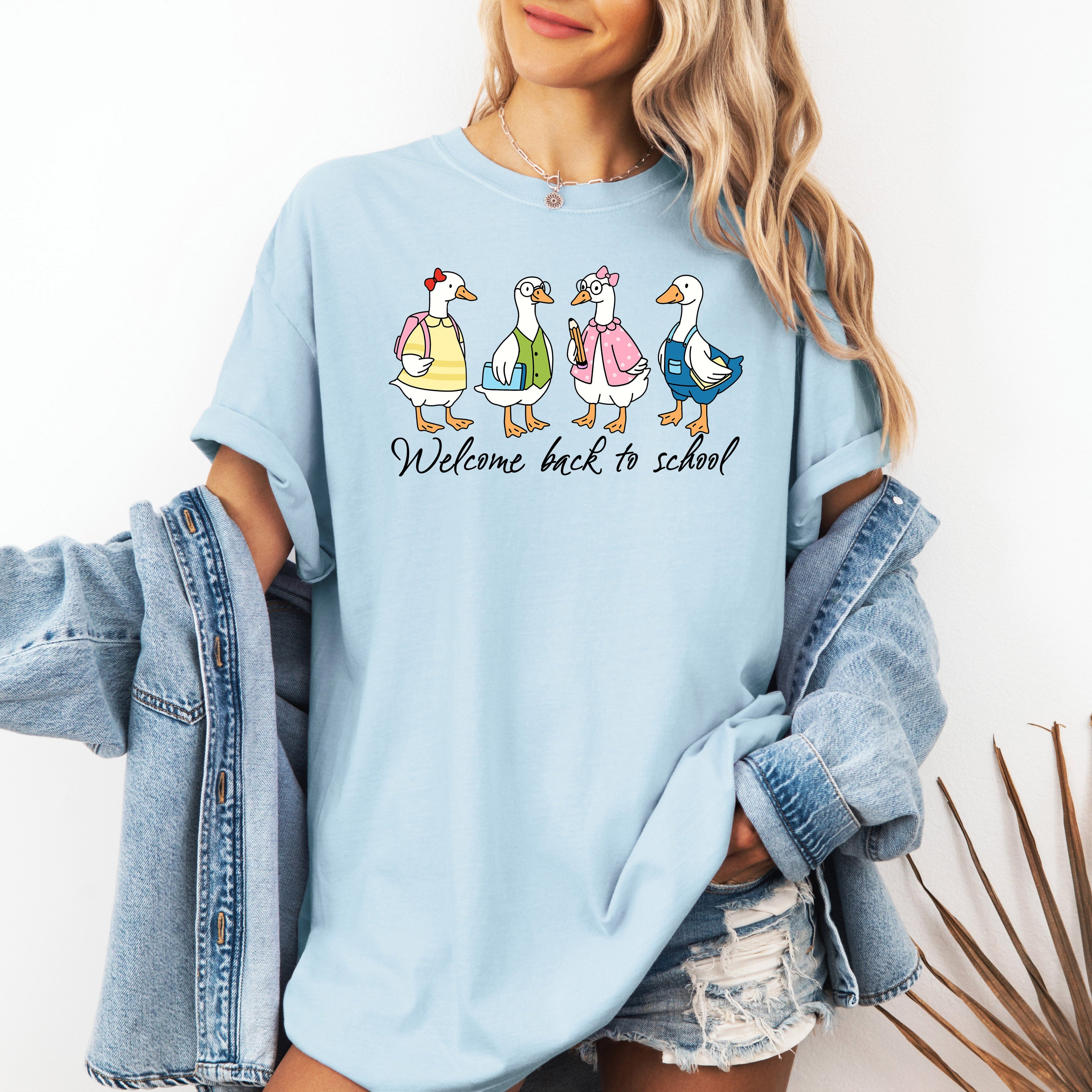 Back to School, Teacher, Goose, Funny, First Day of School, Cute, Teacher Appreciation, Coquette, Comfort Colors T-Shirt
