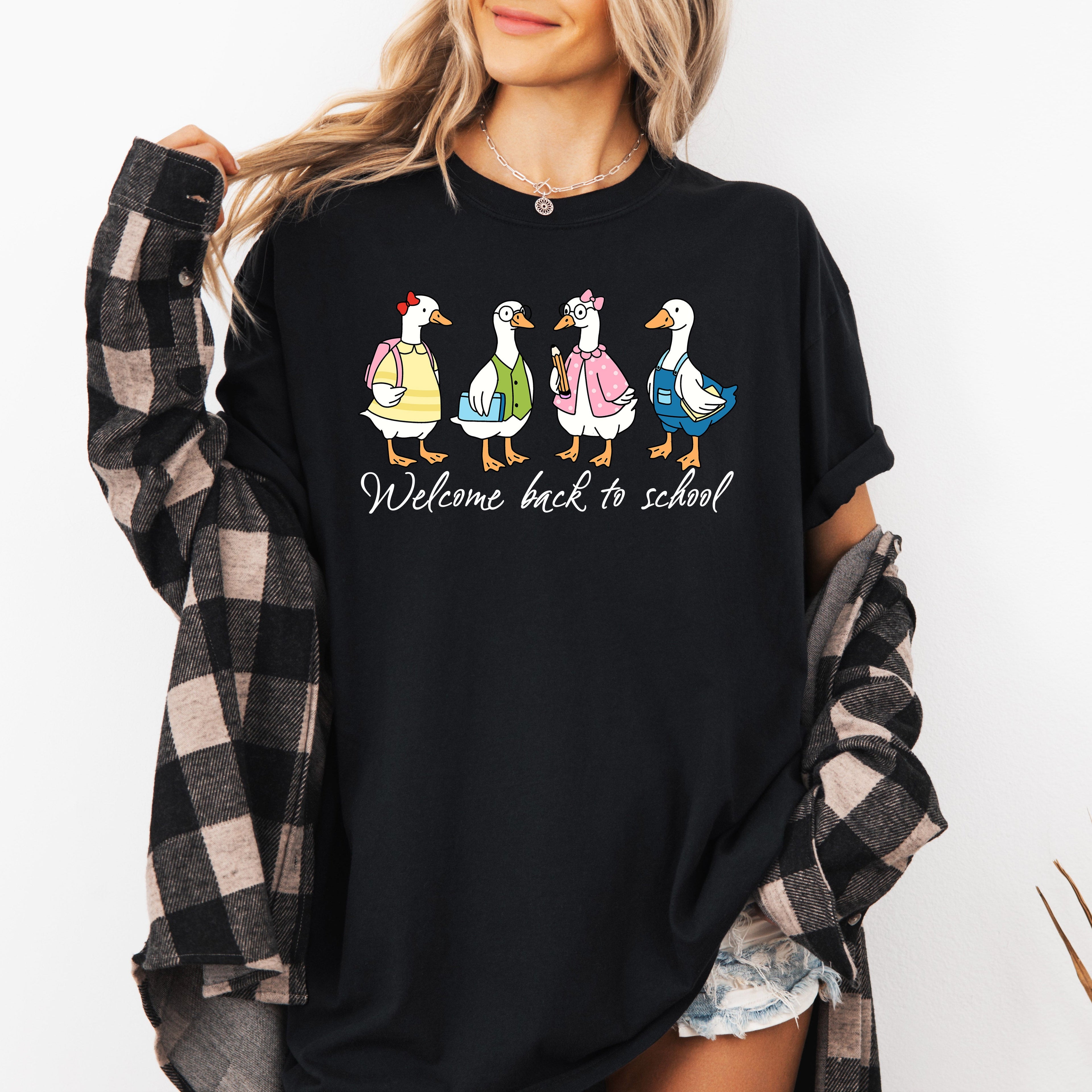 Back to School, Teacher, Goose, Funny, First Day of School, Cute, Teacher Appreciation, Coquette, Comfort Colors T-Shirt