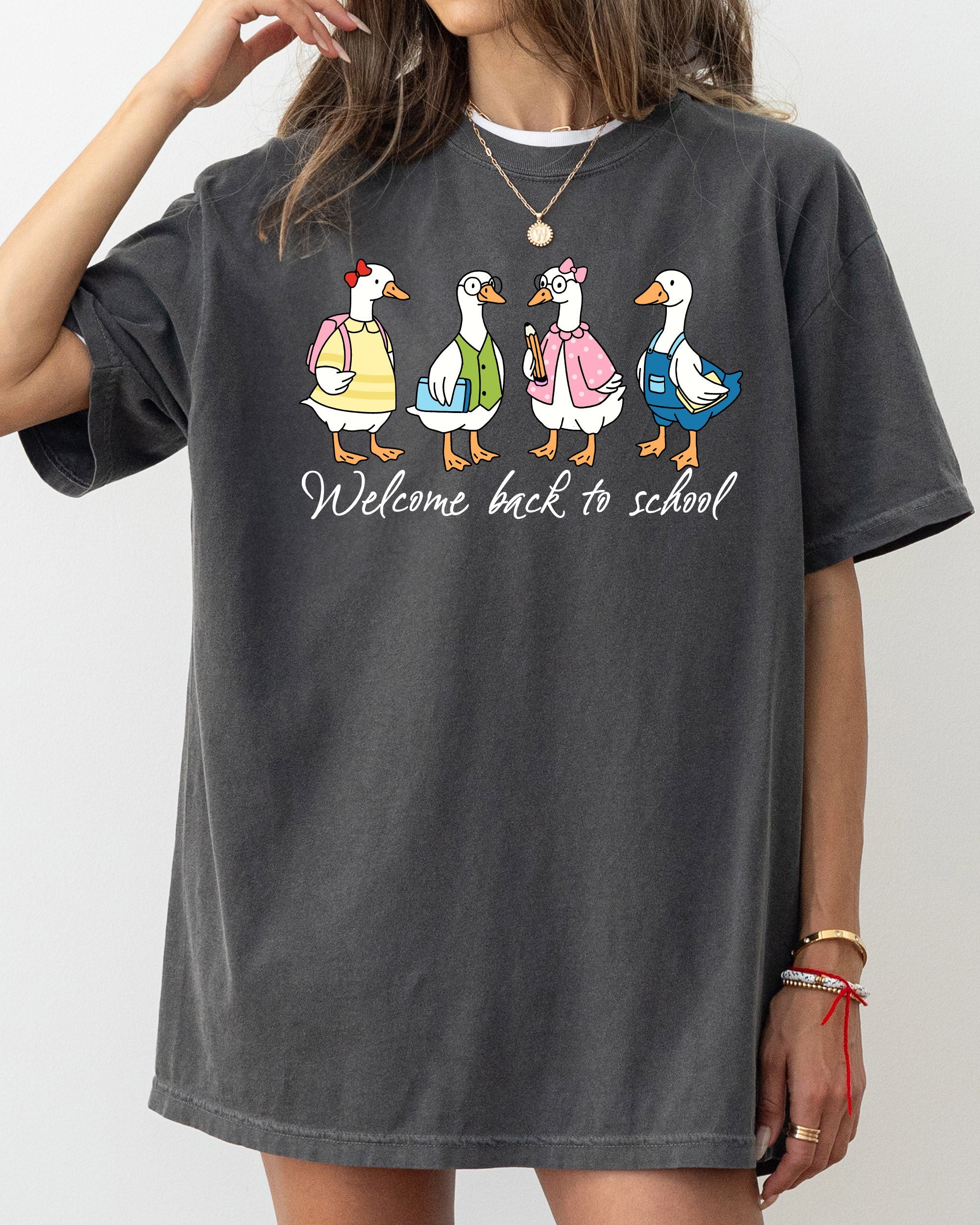 Back to School, Teacher, Goose, Funny, First Day of School, Cute, Teacher Appreciation, Coquette, Comfort Colors T-Shirt