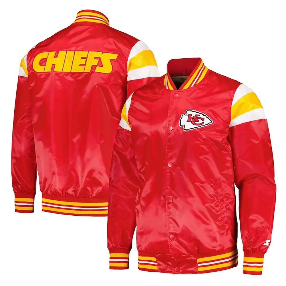 Kansas City Chiefs Red and Gold Varsity Satin Jacket USA Jackets