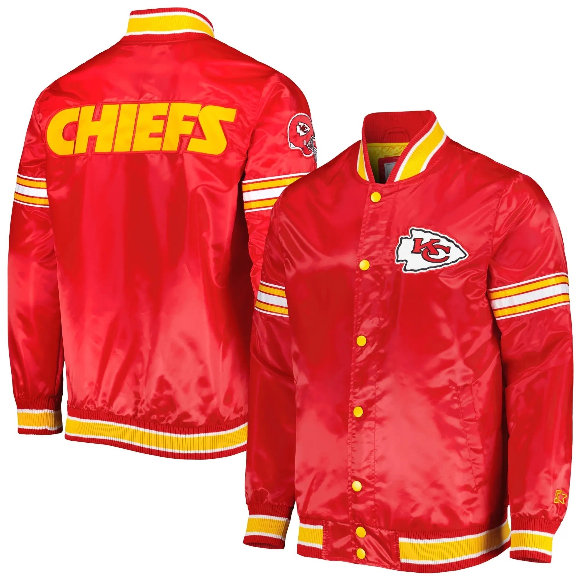 Kansas City Chiefs Starter Midfield Satin Varsity Jacket USA Jackets
