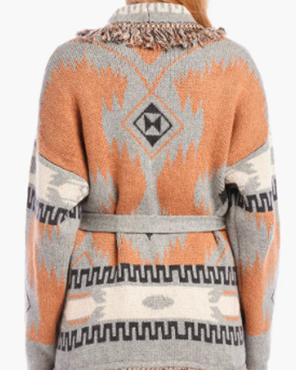 Sistas S09 Ebony Obsidian Aztec Print Cardigan Shopotiny