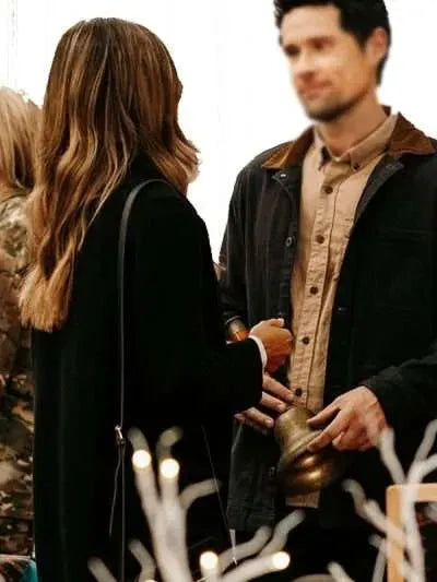 Karen Kingsbury’s the Christmas Ring 2025 Jana Kramer Black Coat