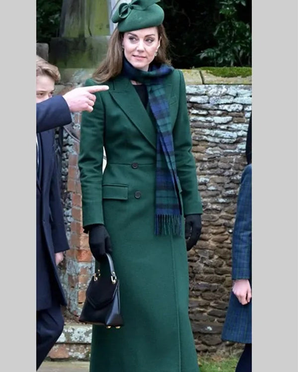 Kate Middleton Green Long Coat Shopotiny