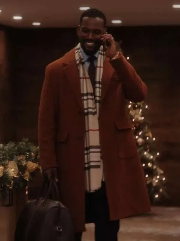 Kofi Siriboe Meet Me Next Christmas 2024 Brown Coat