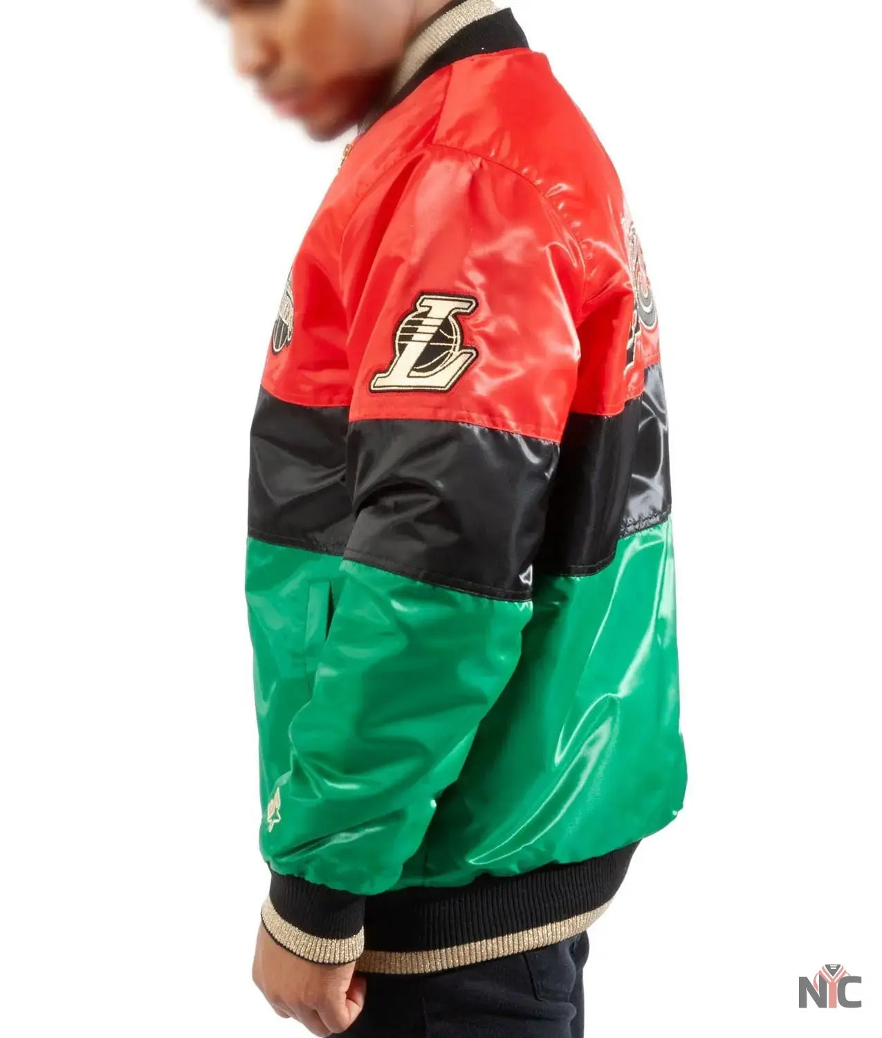 LA Lakers 75th Anniversary Satin Color Block Jacket Clanton Jacket