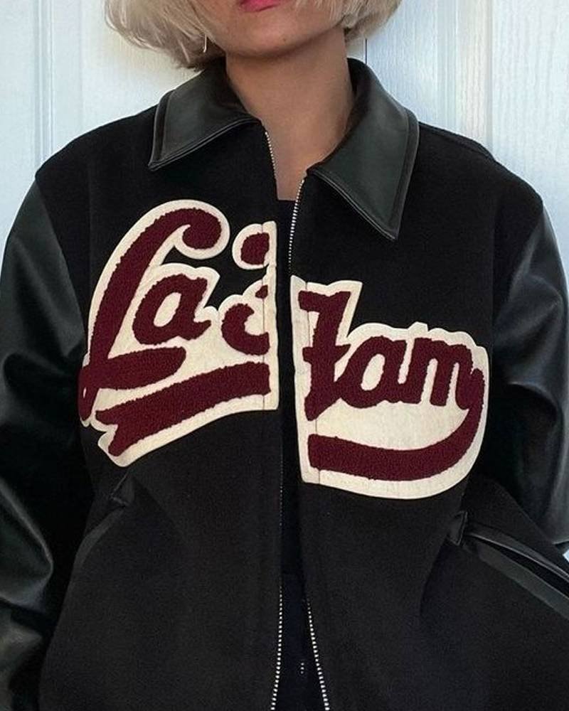 La Fam Red Varsity Jacket
