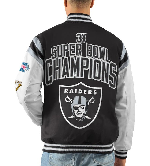 Las Vegas Raiders 3X Championship Varsity Jacket NYC Jackets