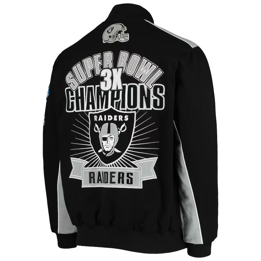 Las Vegas Raiders 3X Super Bowl Champions Full-Snap Jacket NYC Jackets