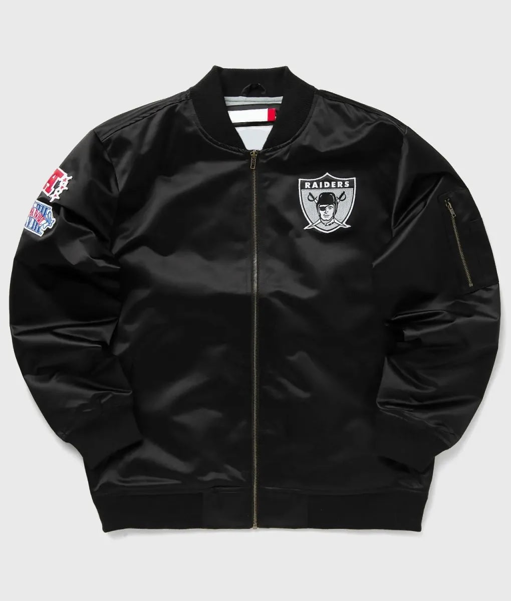 Las Vegas Raiders Bomber Lightweight Satin Jacket NYC Jackets