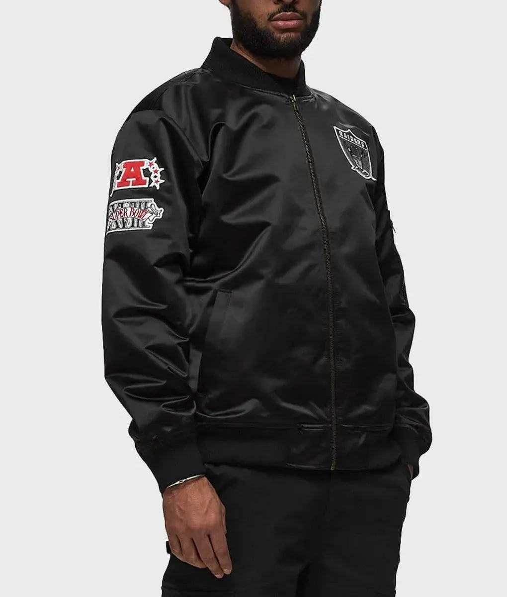 Las Vegas Raiders Bomber Lightweight Satin Jacket NYC Jackets