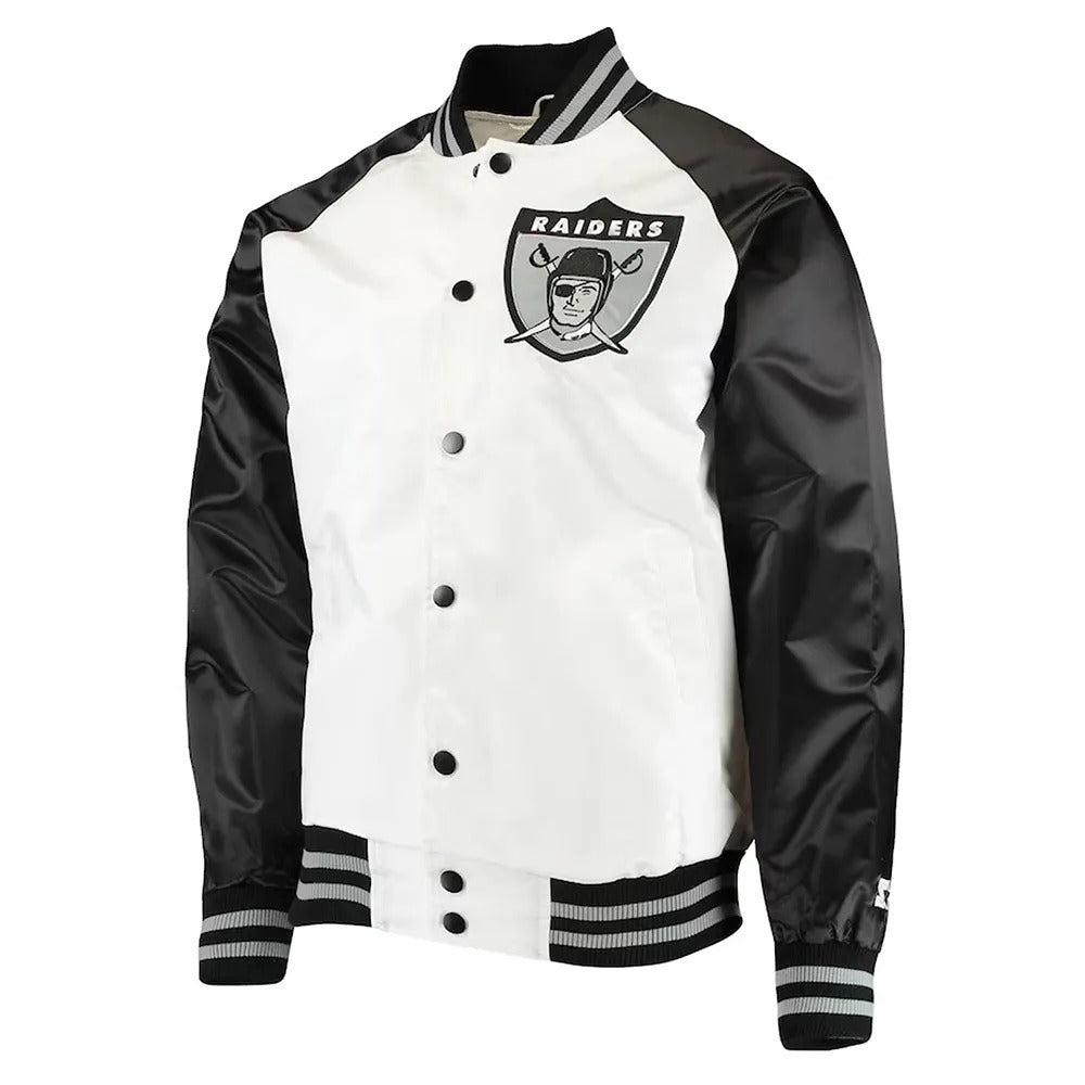 Las Vegas Raiders Clean Up Throwback Satin Jacket NYC Jackets