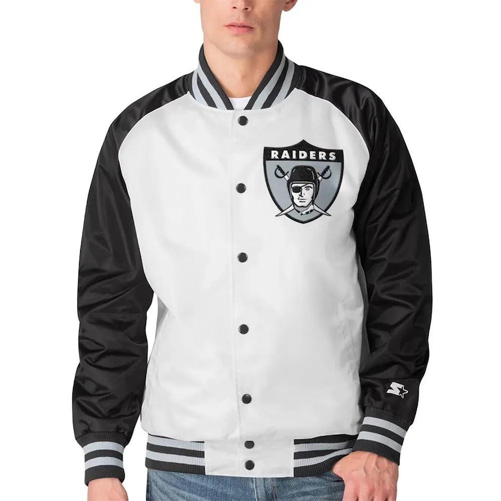 Las Vegas Raiders Clean Up Throwback Satin Jacket NYC Jackets