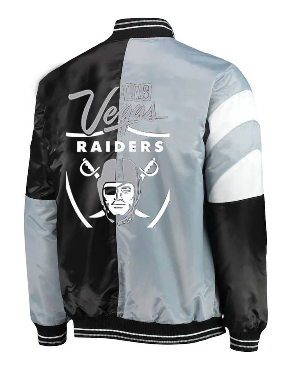 Las Vegas Raiders Color Block Satin Jacket NYC Jackets