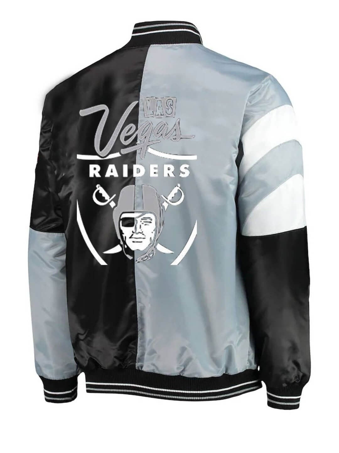 Las Vegas Raiders Color Block Satin Jacket NYC Jackets