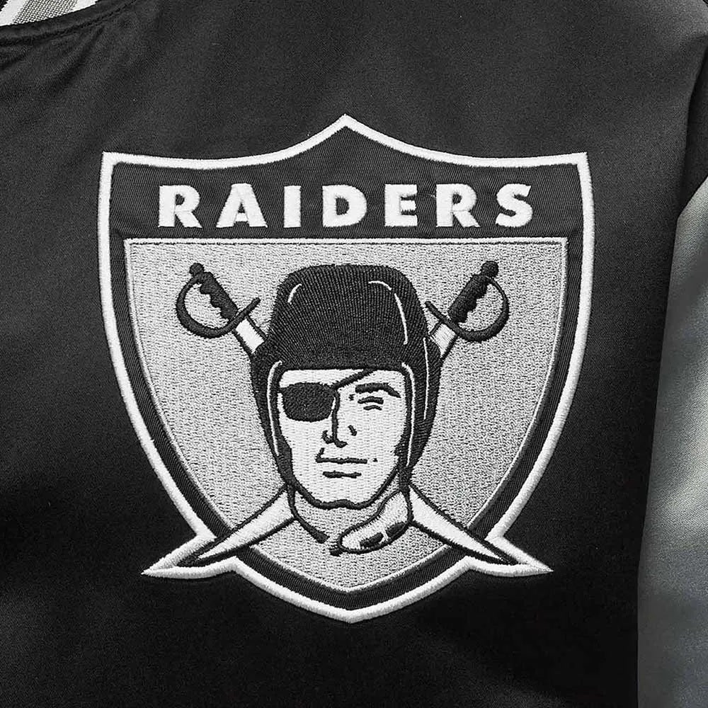 Las Vegas Raiders Heavyweight Black Satin Jacket NYC Jackets