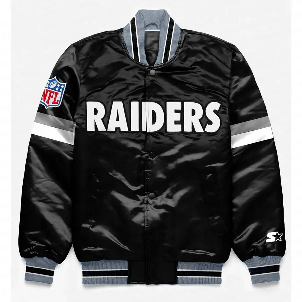 Las Vegas Raiders Home Game Satin Jacket NYC Jackets
