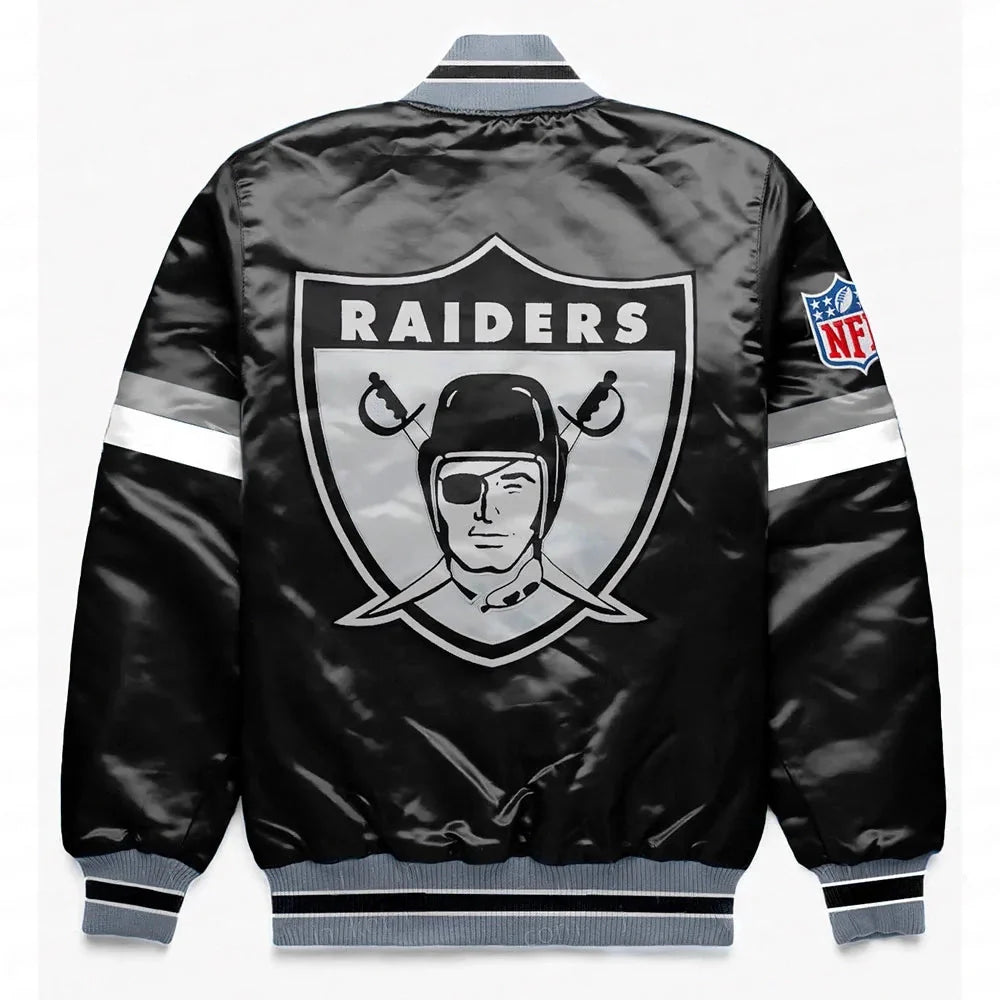 Las Vegas Raiders Home Game Satin Jacket NYC Jackets