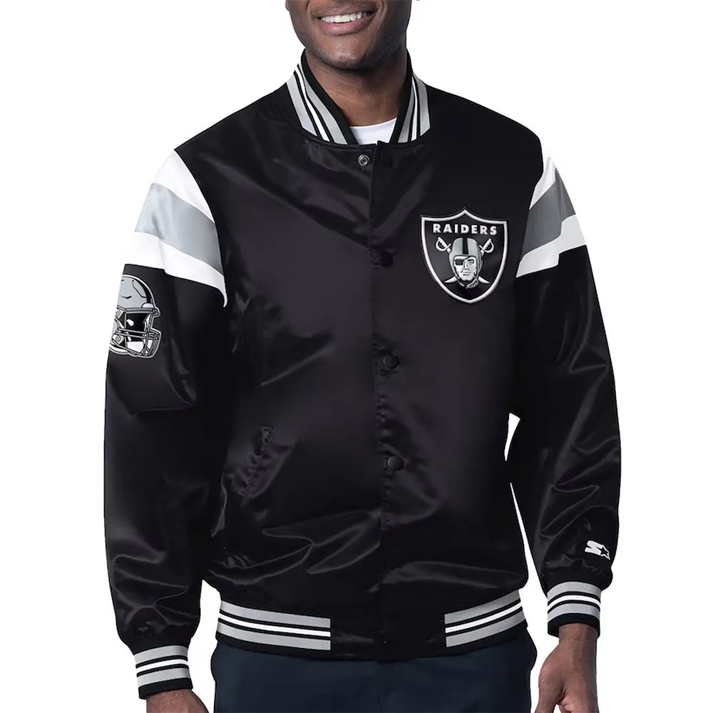 Las Vegas Raiders Midweight Satin Jacket NYC Jackets