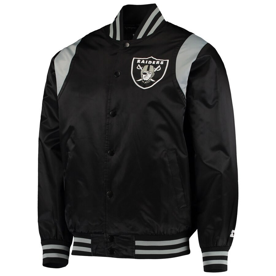Las Vegas Raiders Prime Time Varsity Satin Jacket NYC Jackets