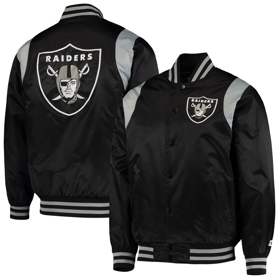 Las Vegas Raiders Prime Time Varsity Satin Jacket NYC Jackets