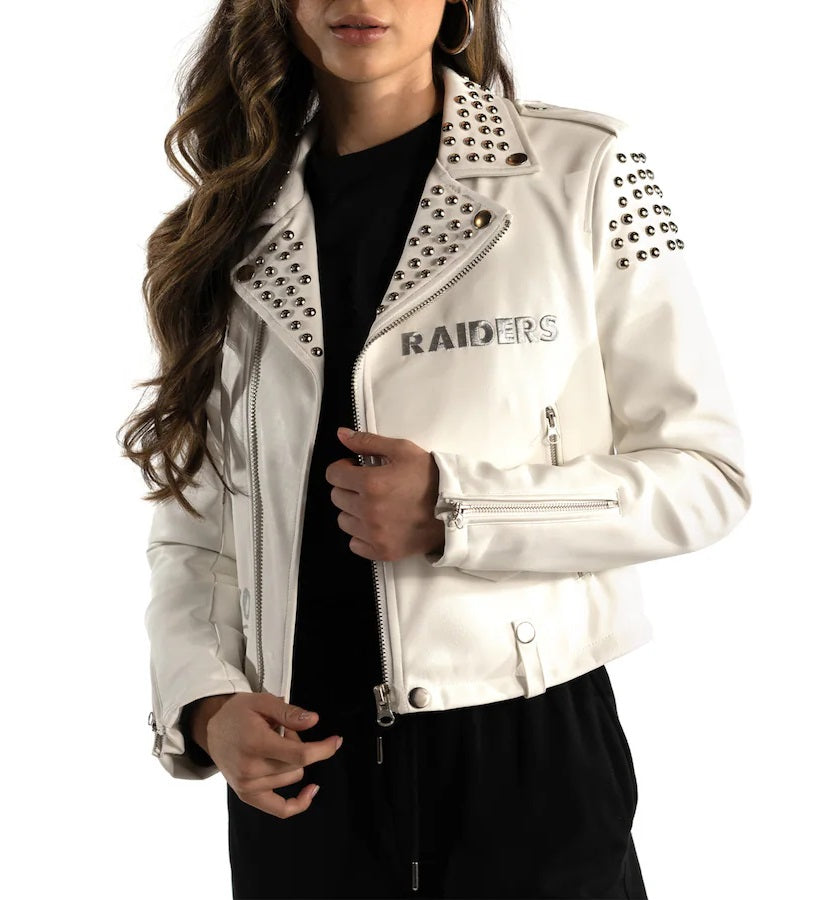 Las Vegas Raiders x The Wild Collective Leather Jacket NYC Jackets