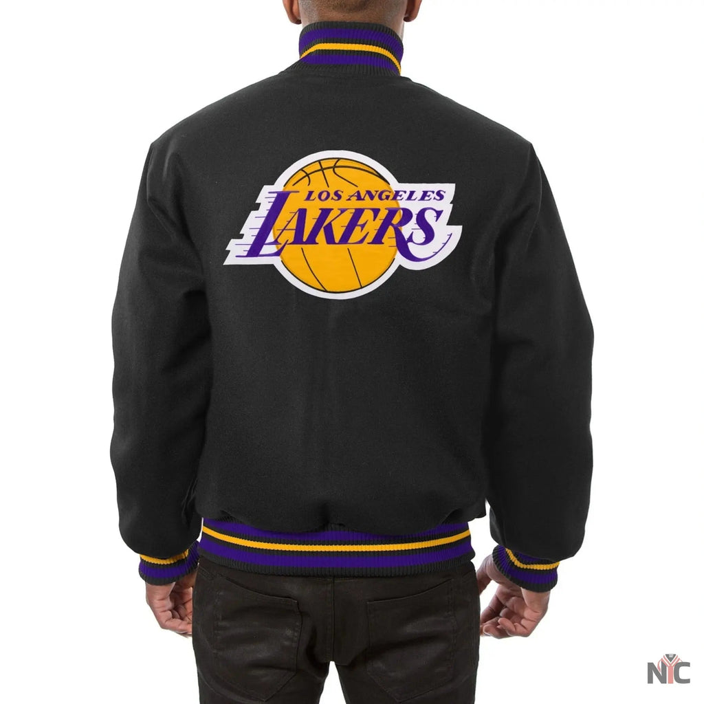 Los Angeles Lakers Black Wool Varsity Jacket Clanton Jacket